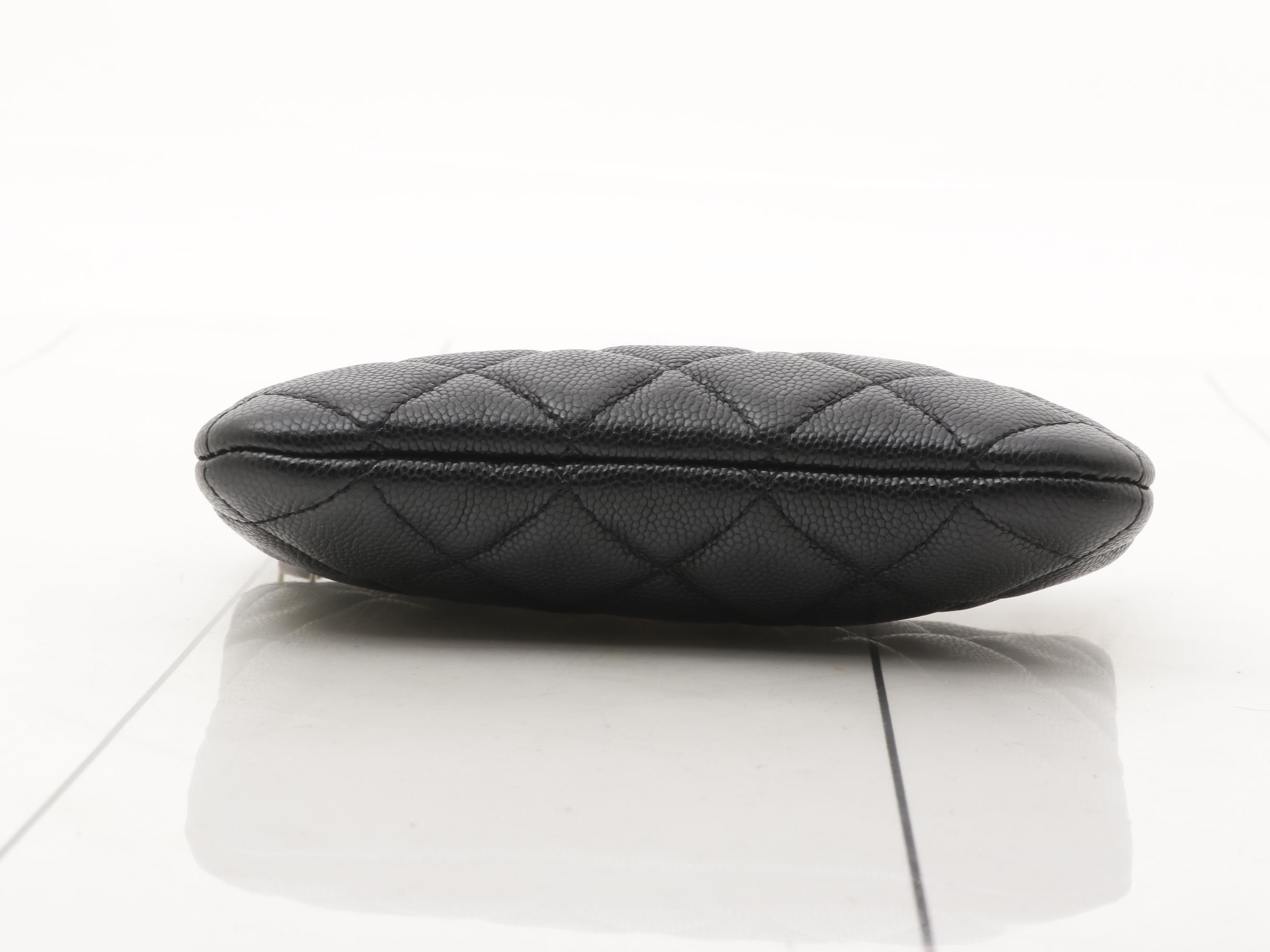 Caviar leather matelassé coin case — view 3
