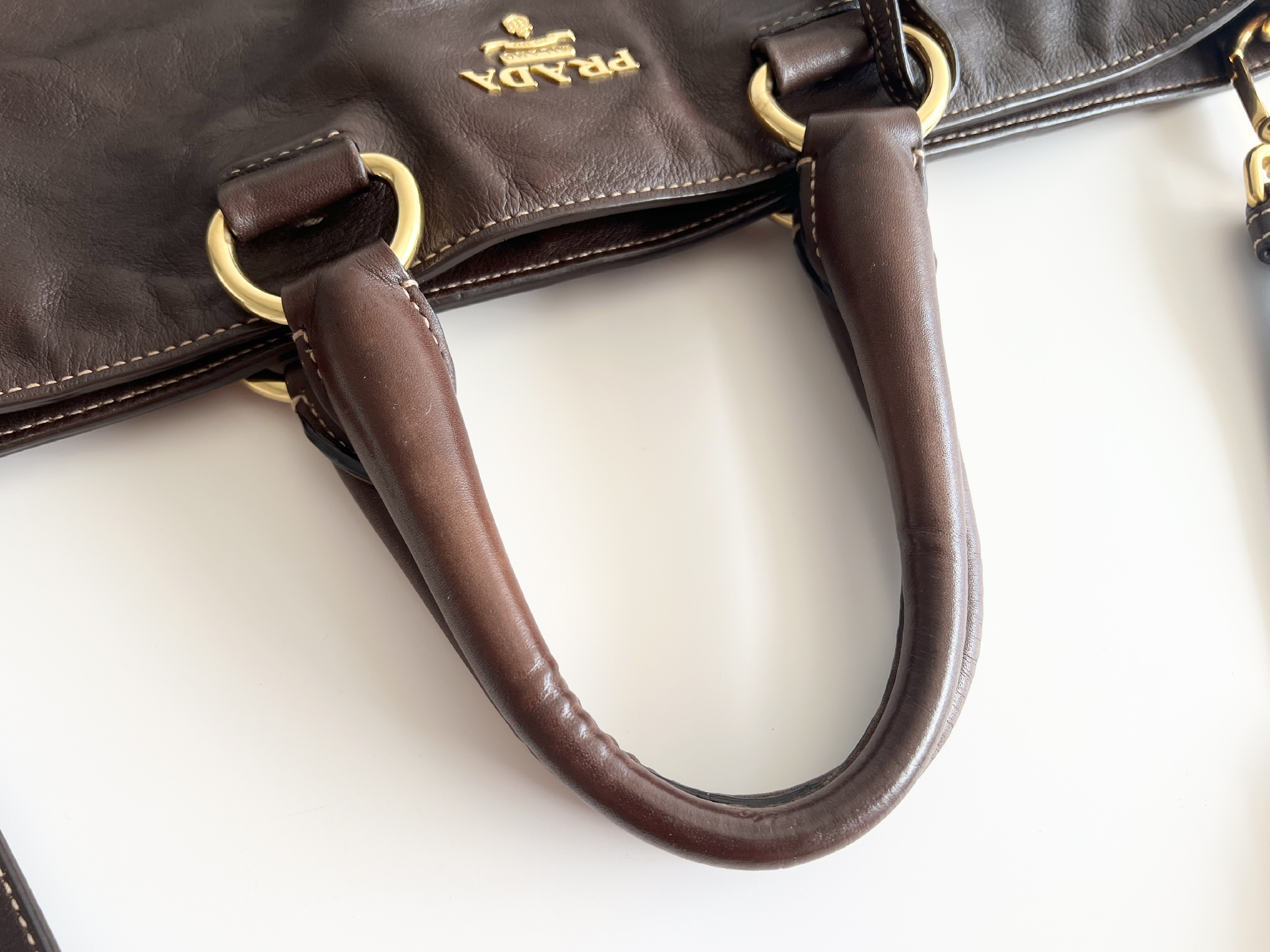 Logo Vitello Calf Leather 2-way Shoulder Bag Tote Bag — view 4