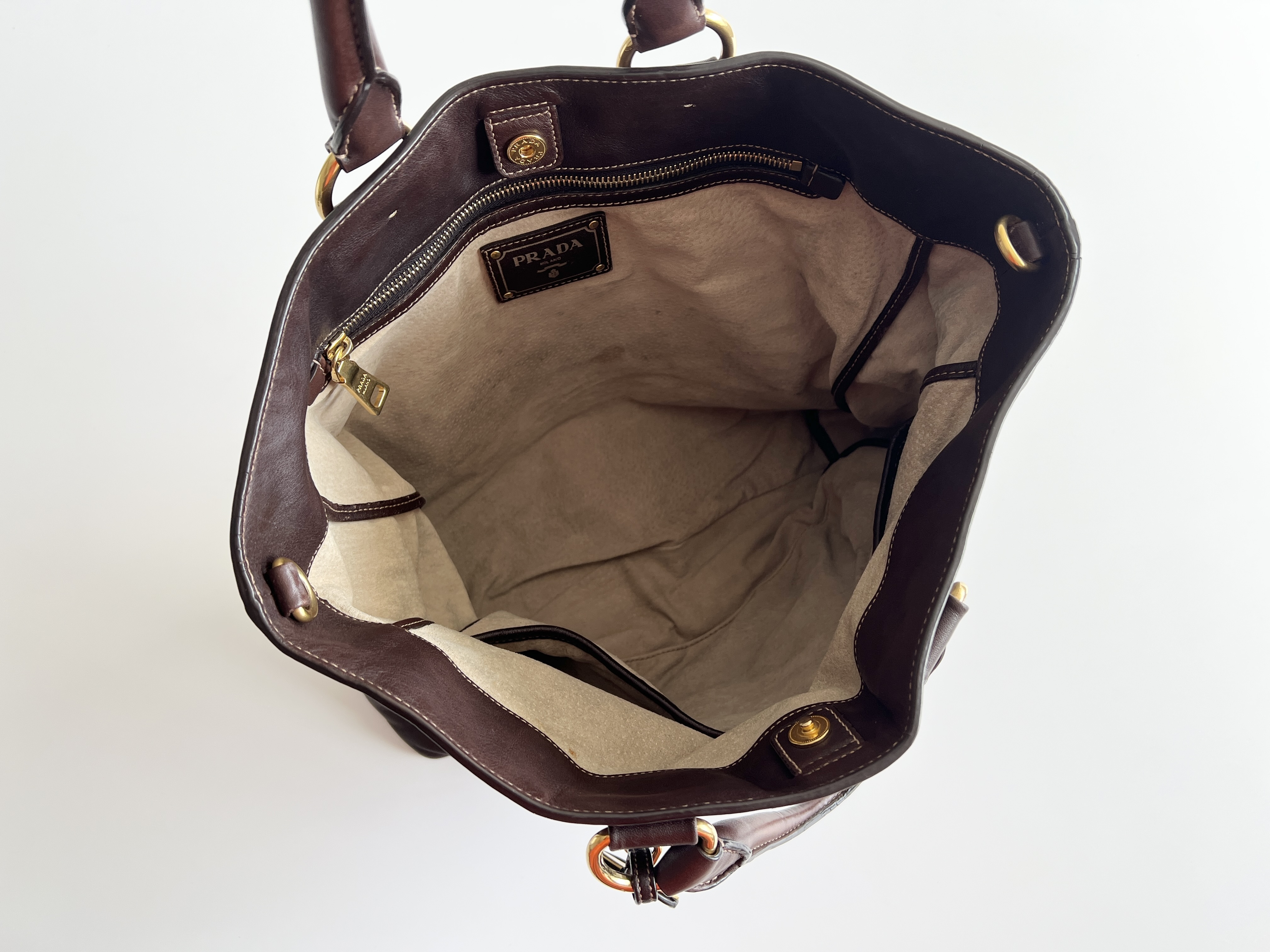 Logo Vitello Calf Leather 2-way Shoulder Bag Tote Bag — view 5