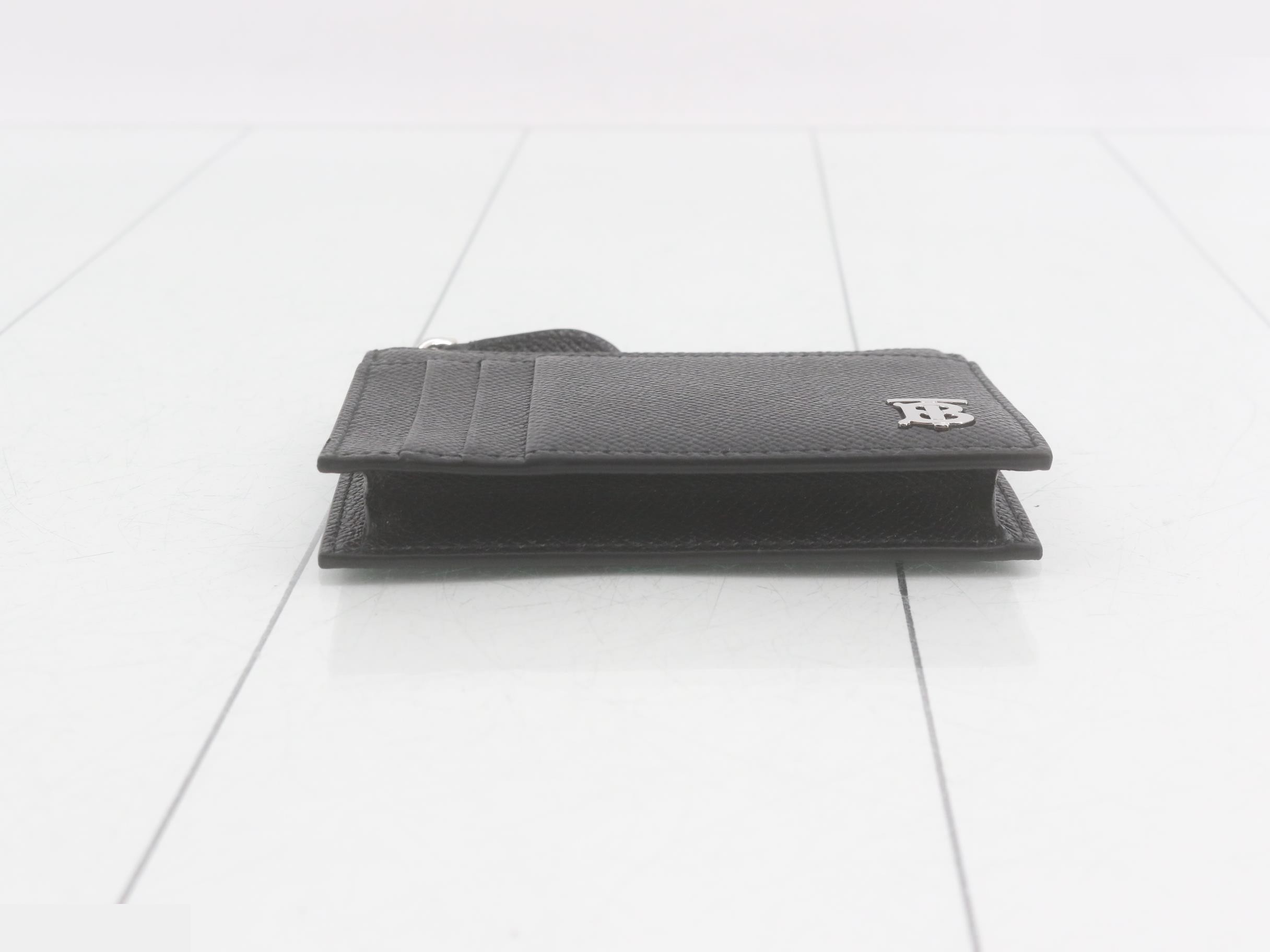 Coin case, card case, TB logo, leather, black — view 3