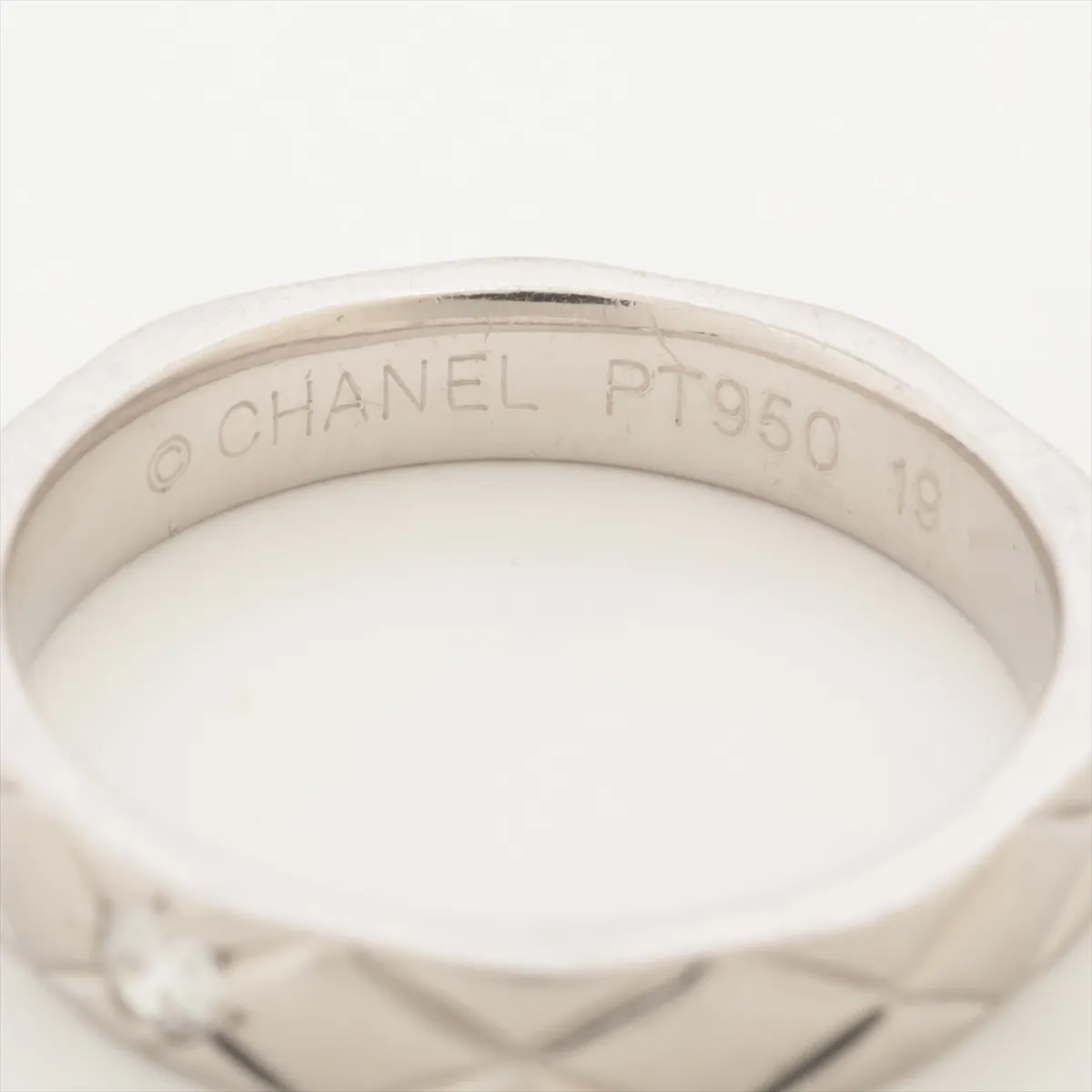 Matelasse 1P Diamond Ring Pt950 5.5g 50 19Q5416 Distortion — view 3