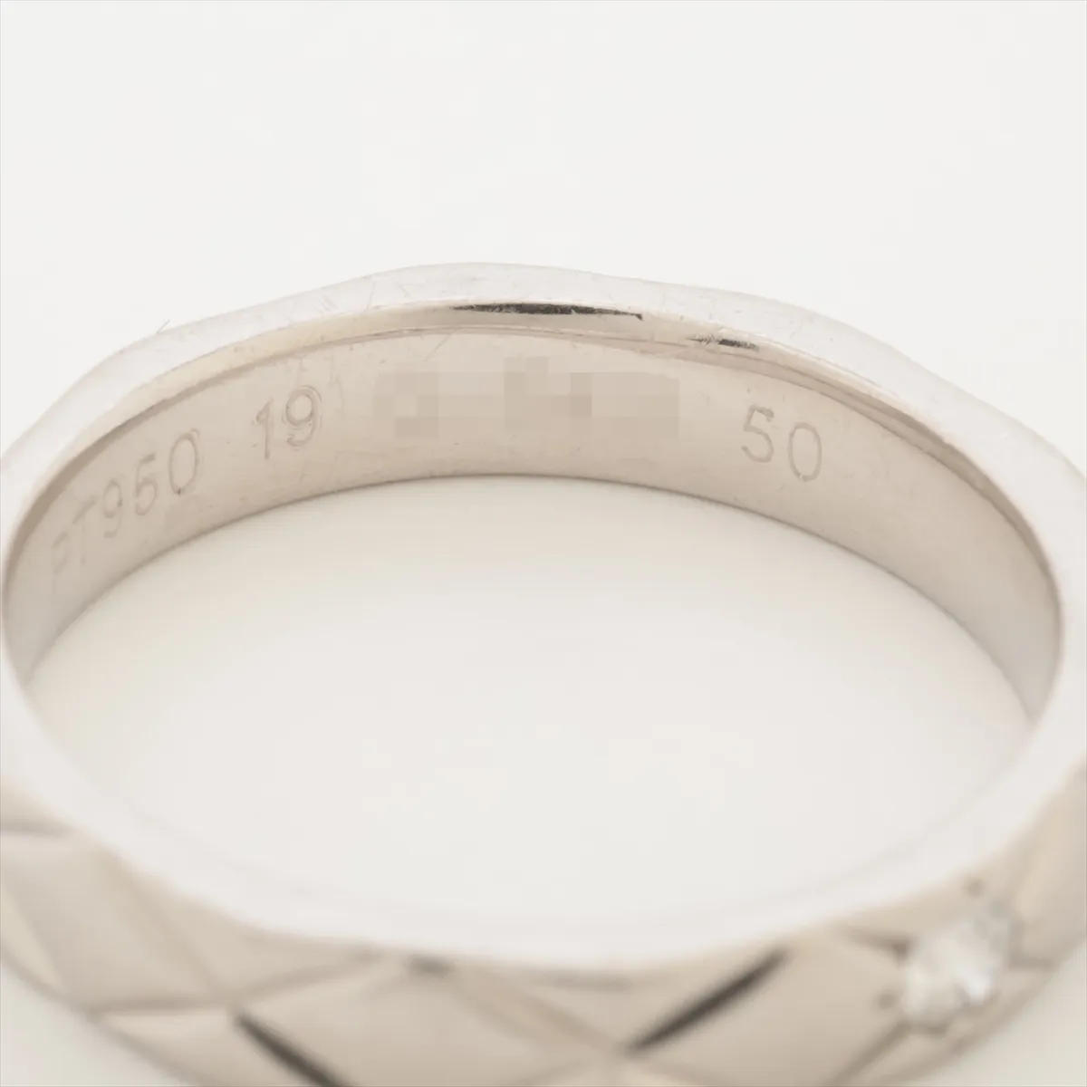 Matelasse 1P Diamond Ring Pt950 5.5g 50 19Q5416 Distortion — view 4