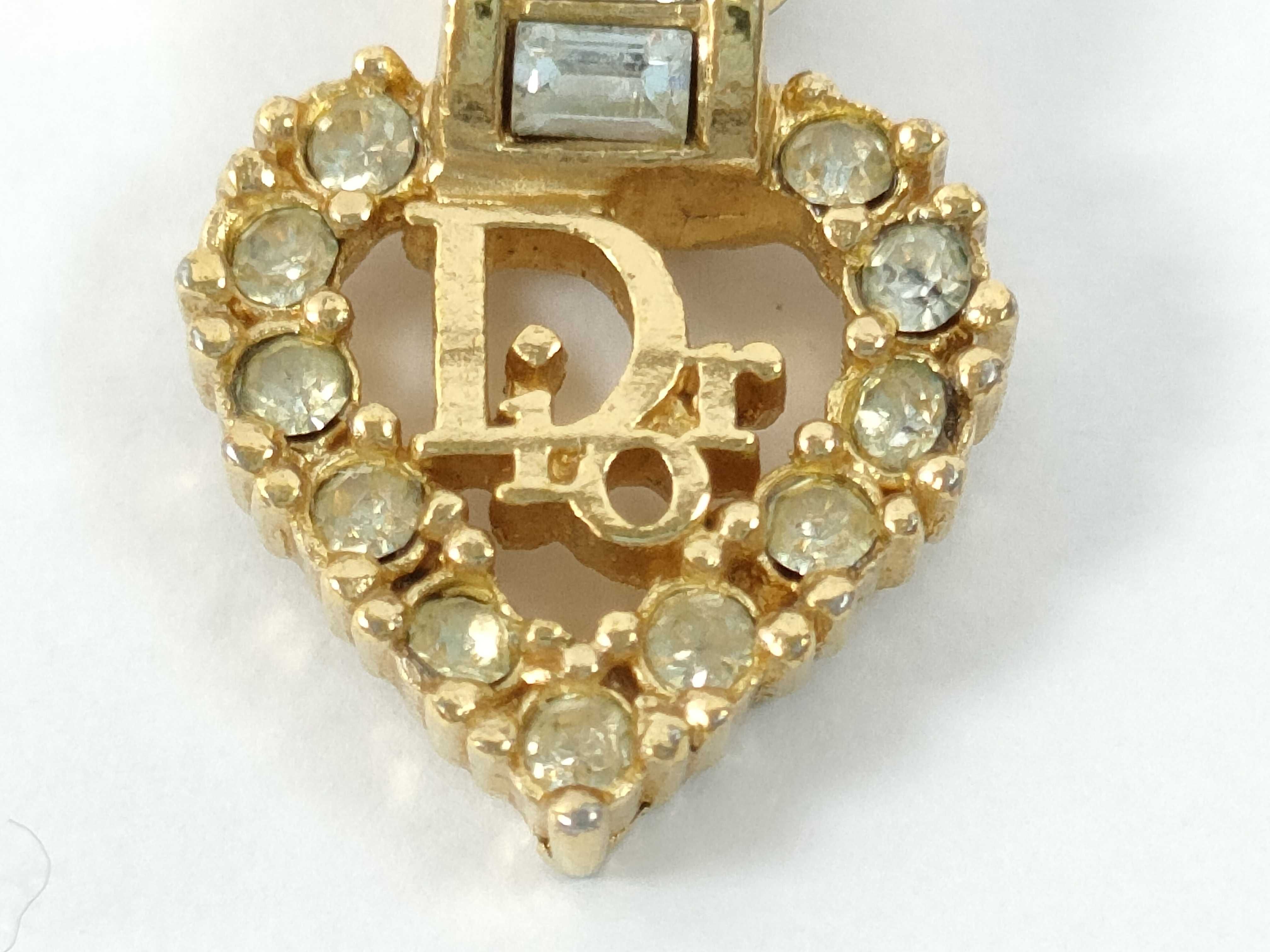 Heart Logo Rhinestone Gold Necklace — view 2