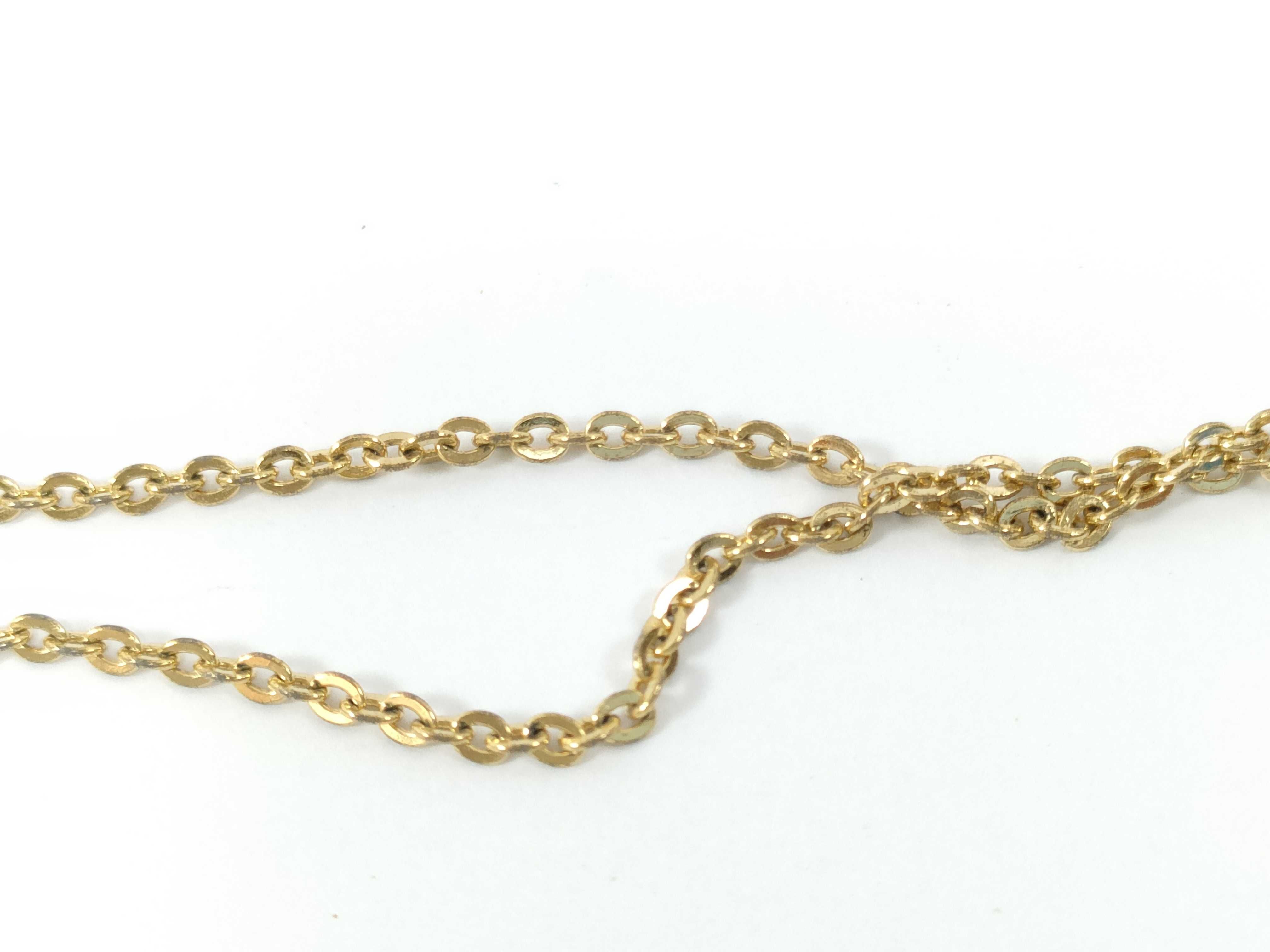 Heart Logo Rhinestone Gold Necklace — view 5