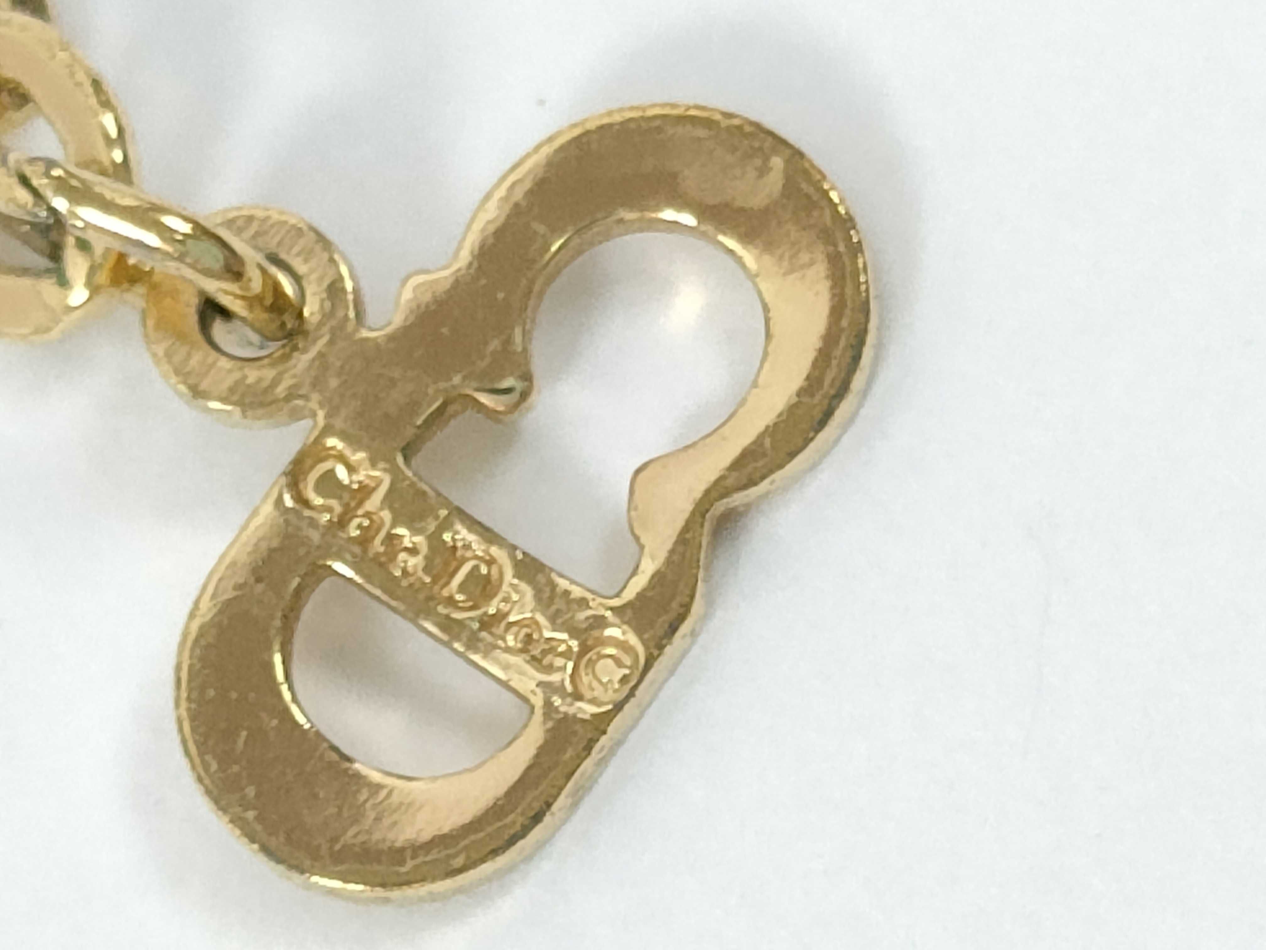 Heart Logo Rhinestone Gold Necklace — view 7