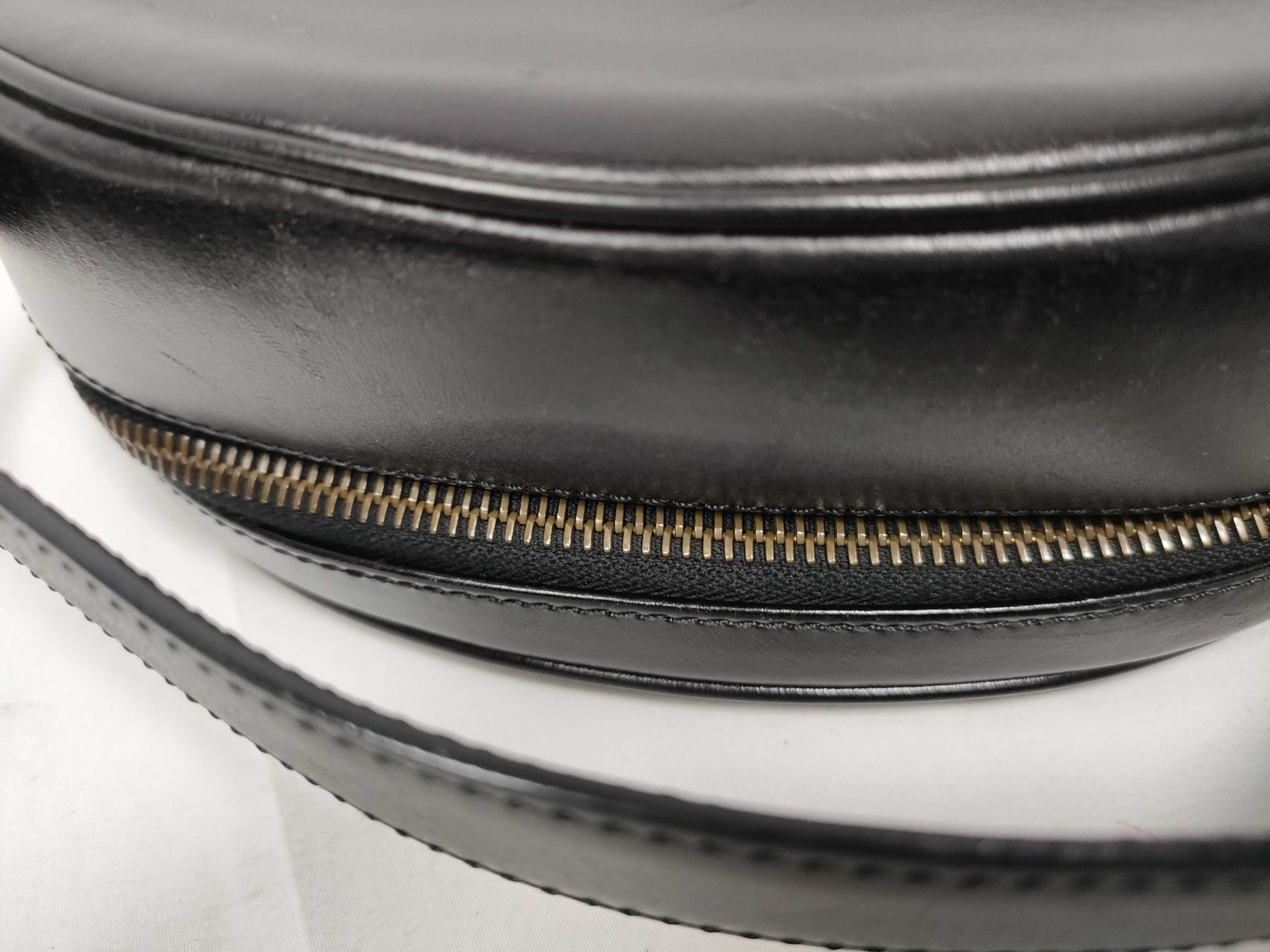 Circle Logo All-Leather Handbag, Black — view 11