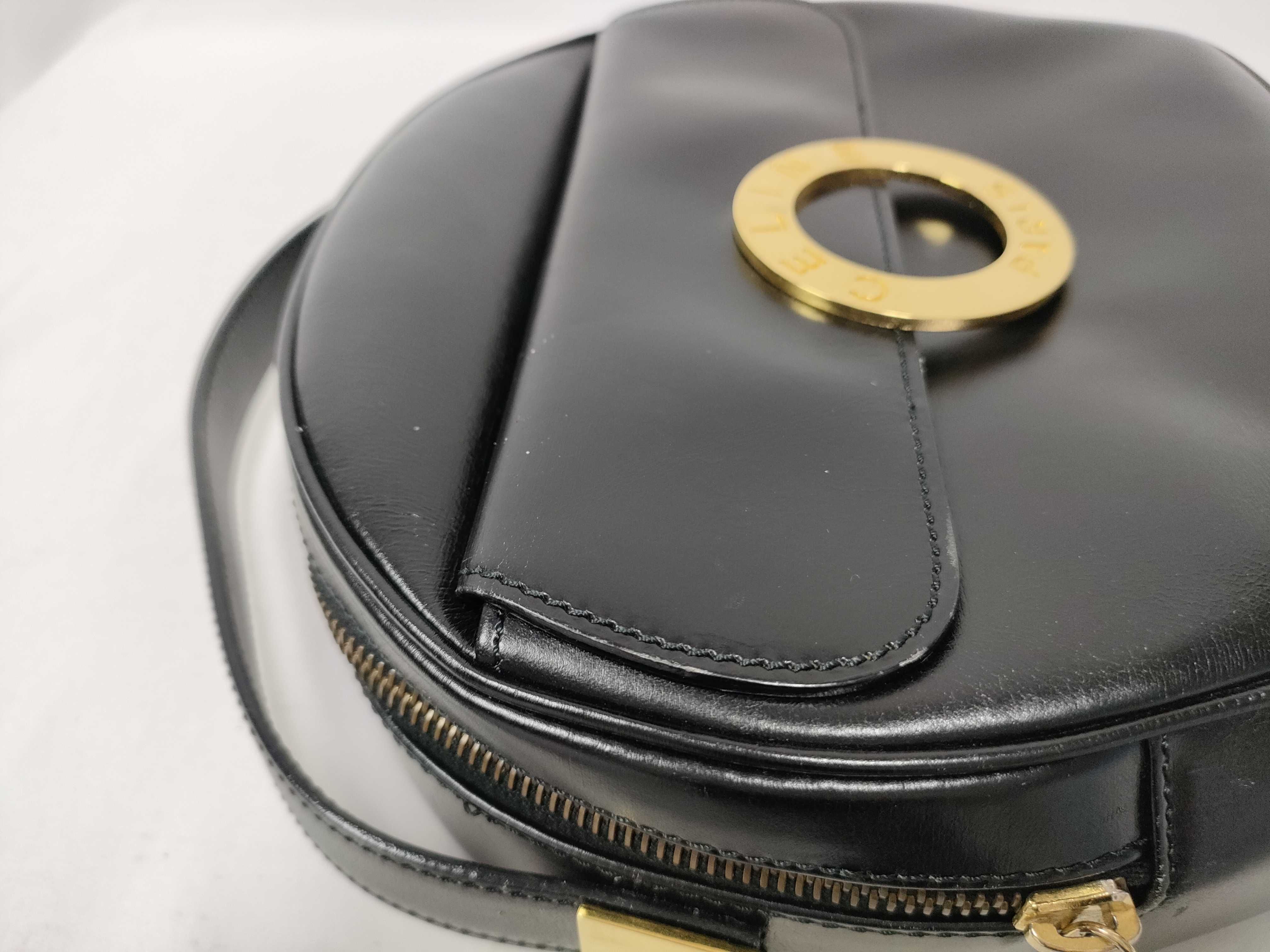 Circle Logo All-Leather Handbag, Black — view 12