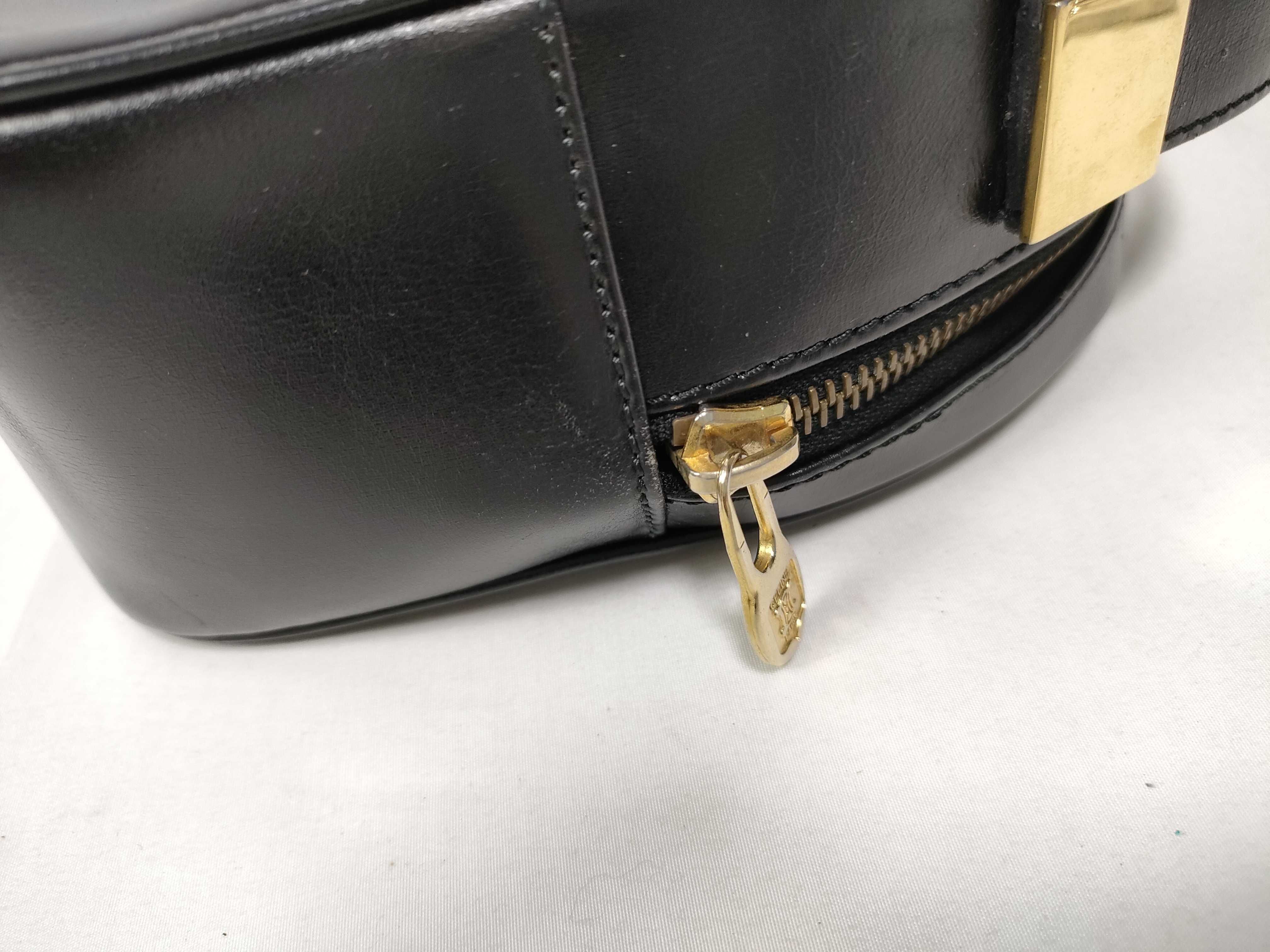 Circle Logo All-Leather Handbag, Black — view 6