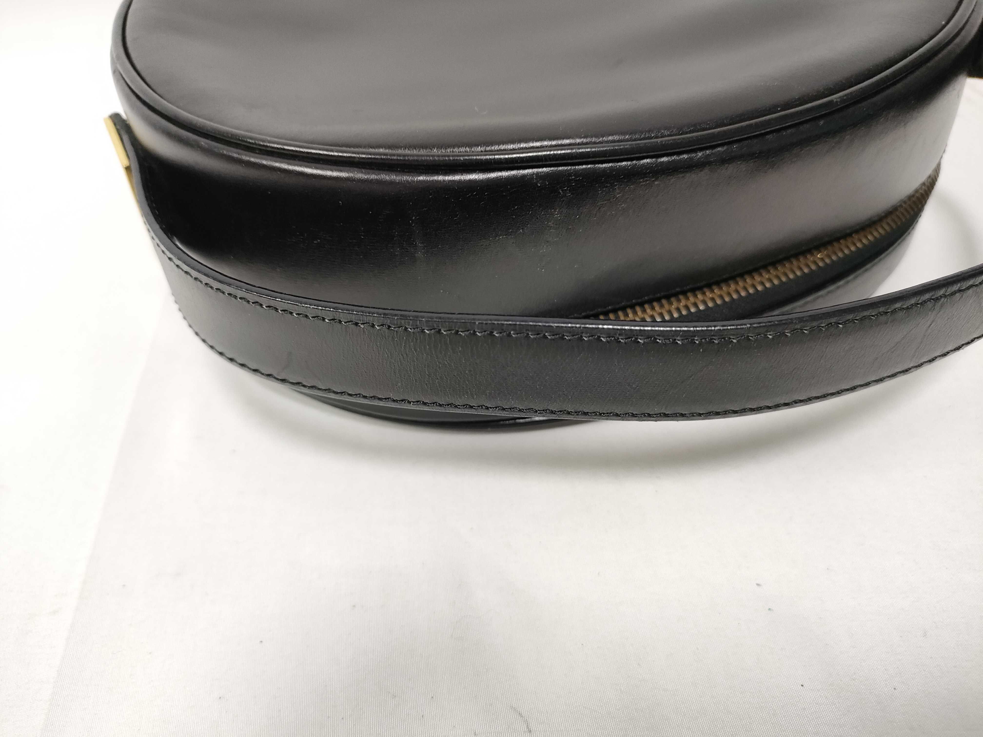 Circle Logo All-Leather Handbag, Black — view 8