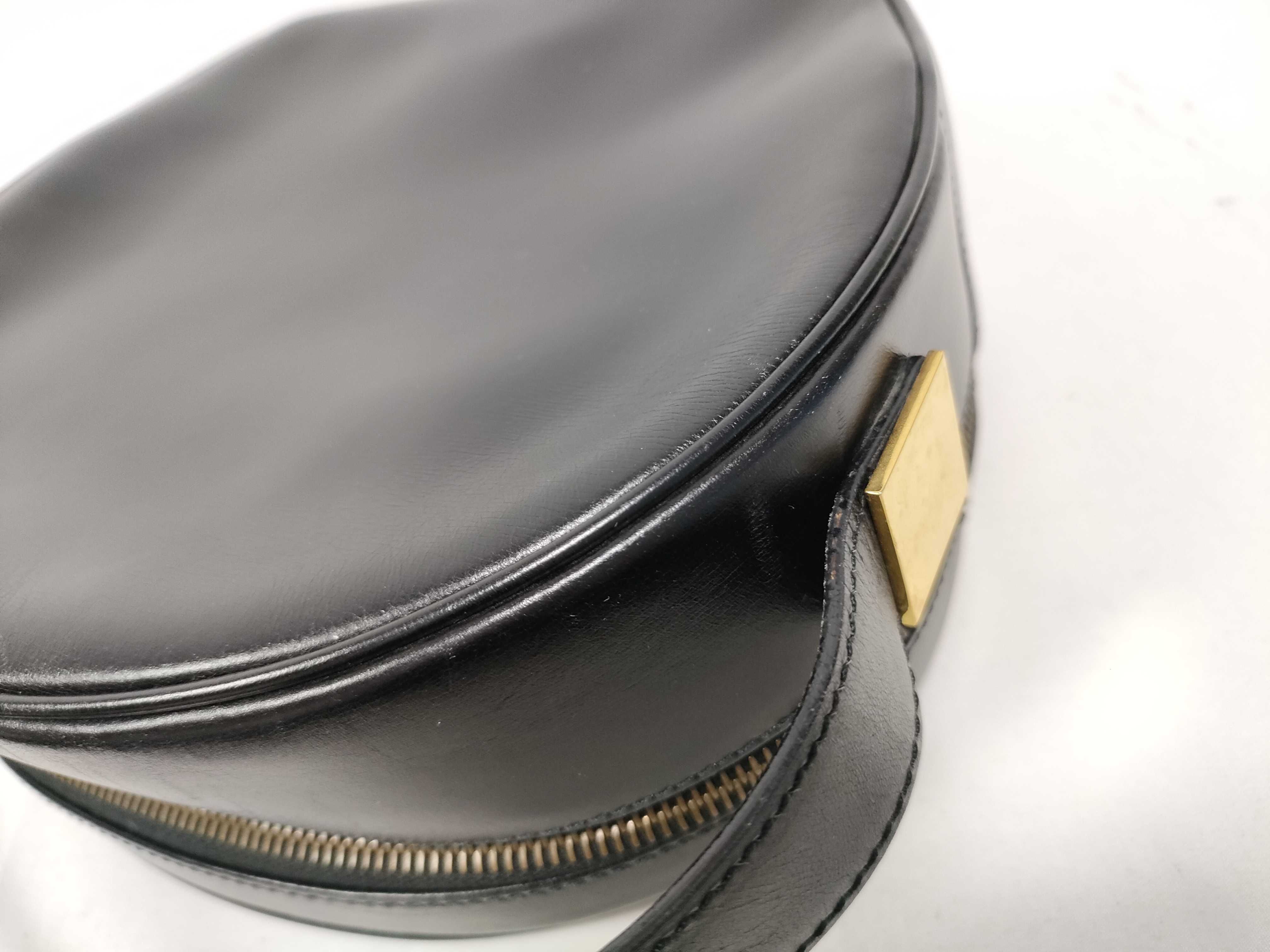 Circle Logo All-Leather Handbag, Black — view 10