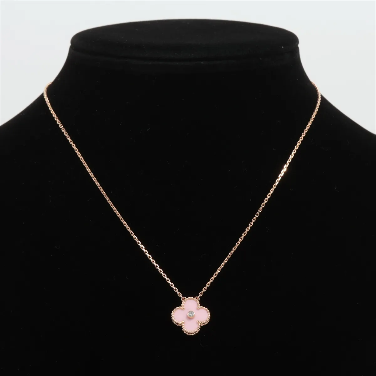 Vintage Alhambra Sable Diamond Necklace 750 (PG) 6.3g JE391079 Sable Small Brick Lobster Hard Distortion — view 5