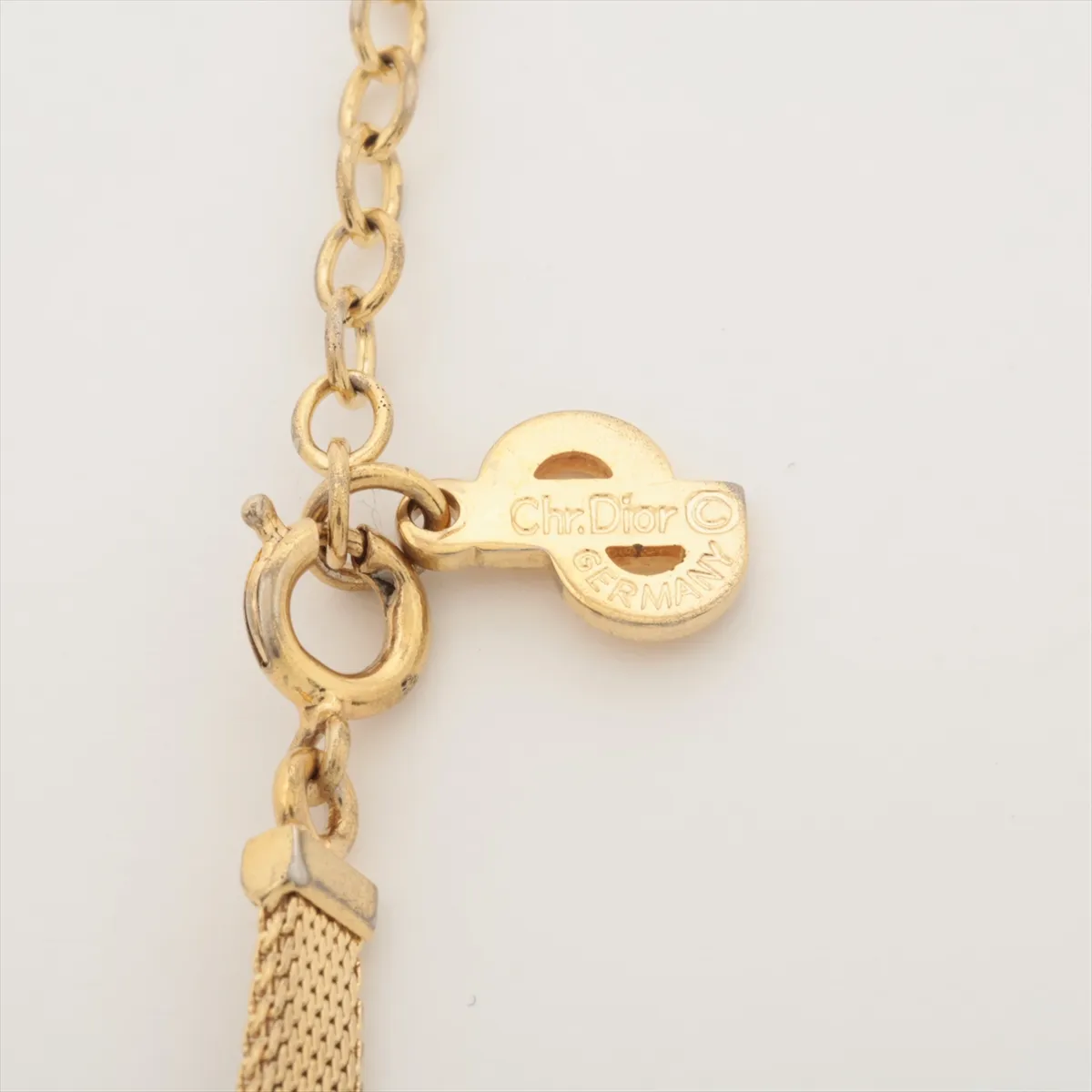 CD logo necklace, GP gold. Shows — view 4