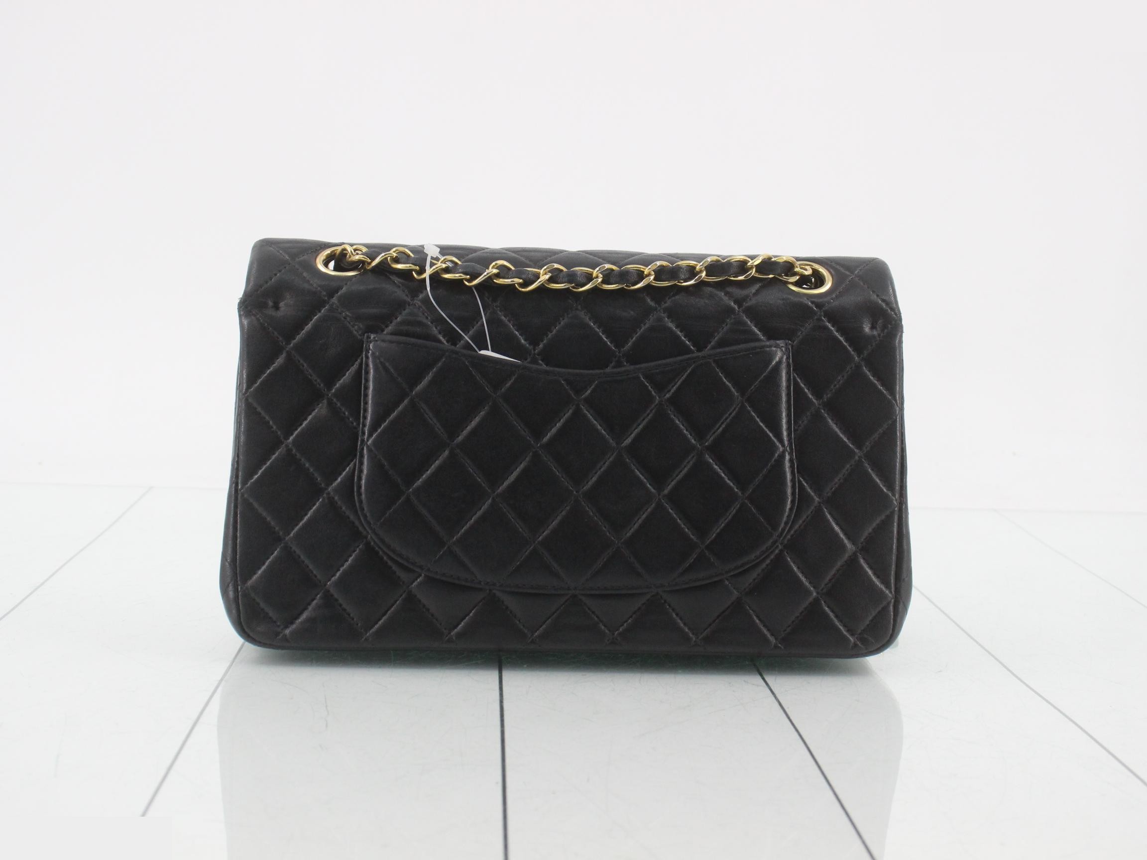 Matelassé Chain Shoulder Bag, Black — view 2