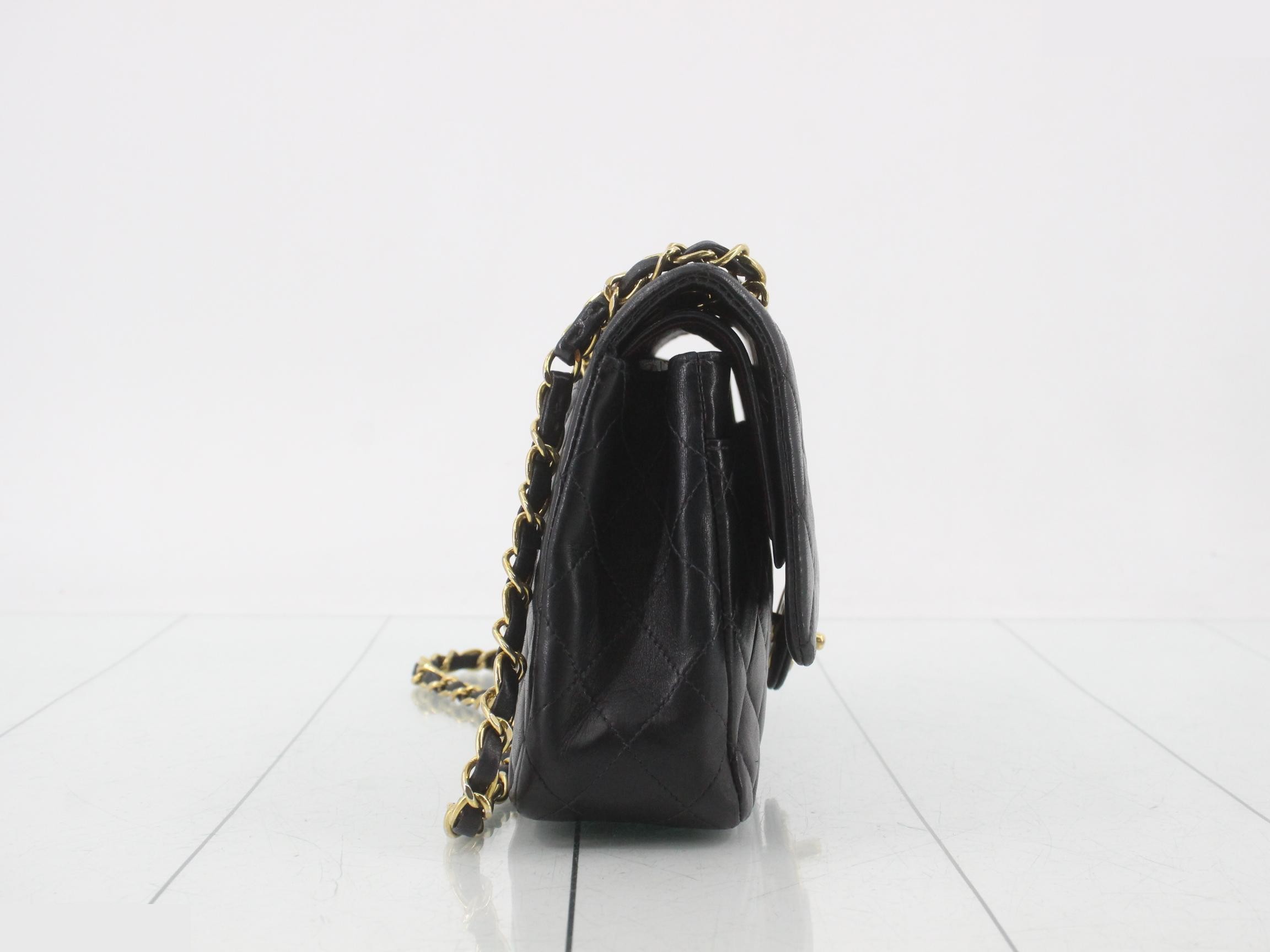 Matelassé Chain Shoulder Bag, Black — view 4