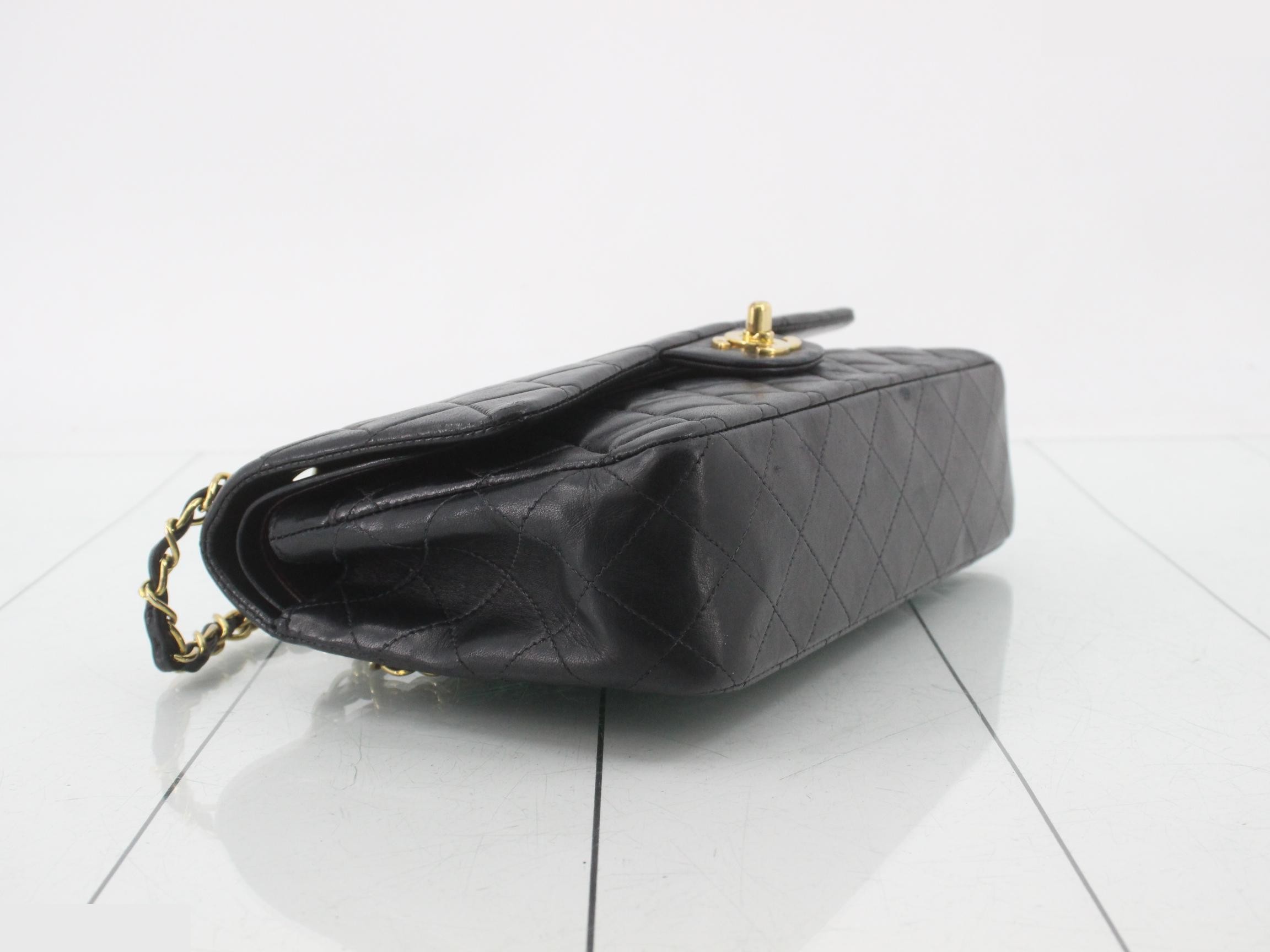 Matelassé Chain Shoulder Bag, Black — view 5