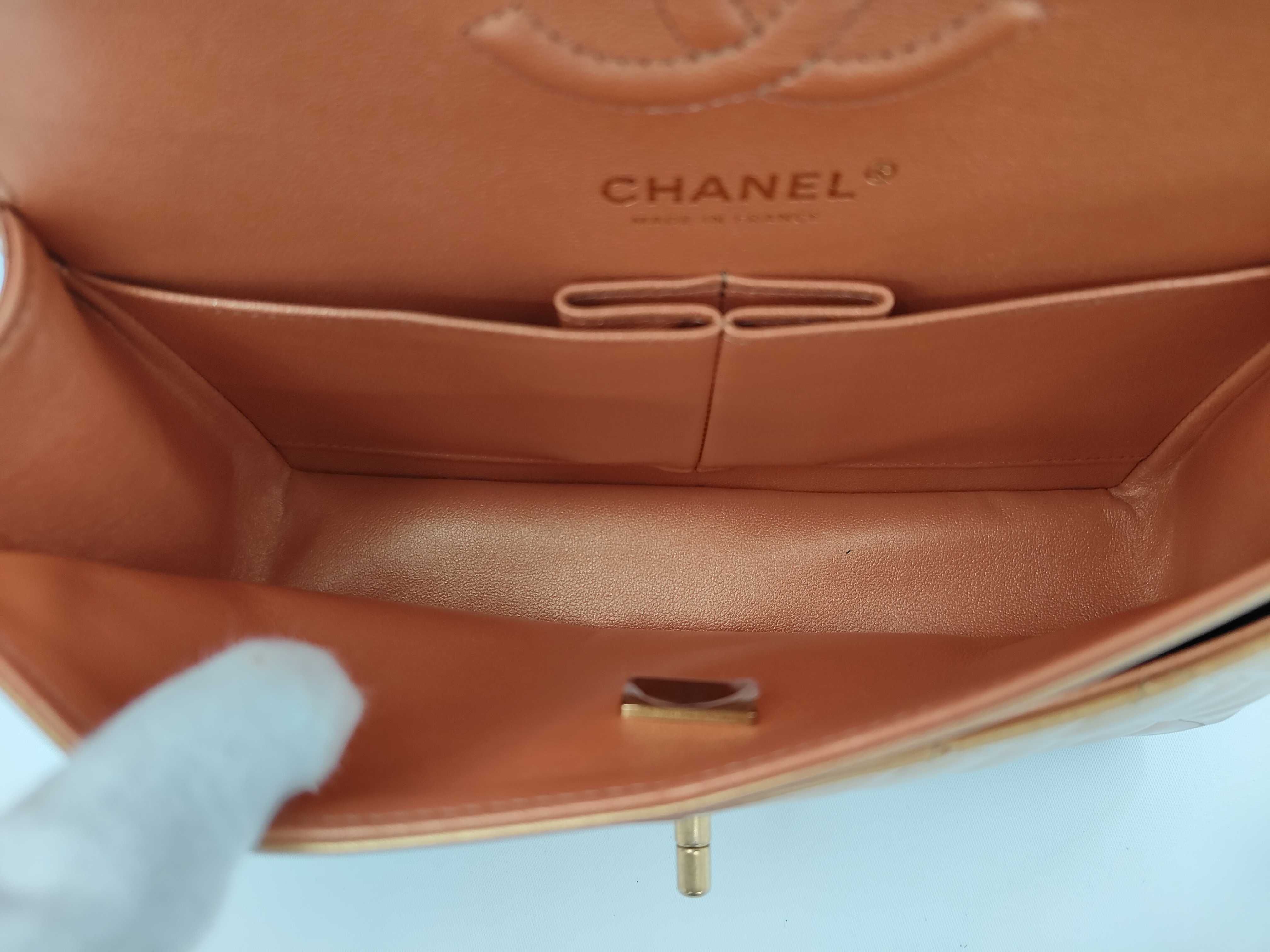 Matelassé 23 Lambskin Metallic Gold Hardware Double Flap Shoulder Bag with Serial Number Plate — view 9