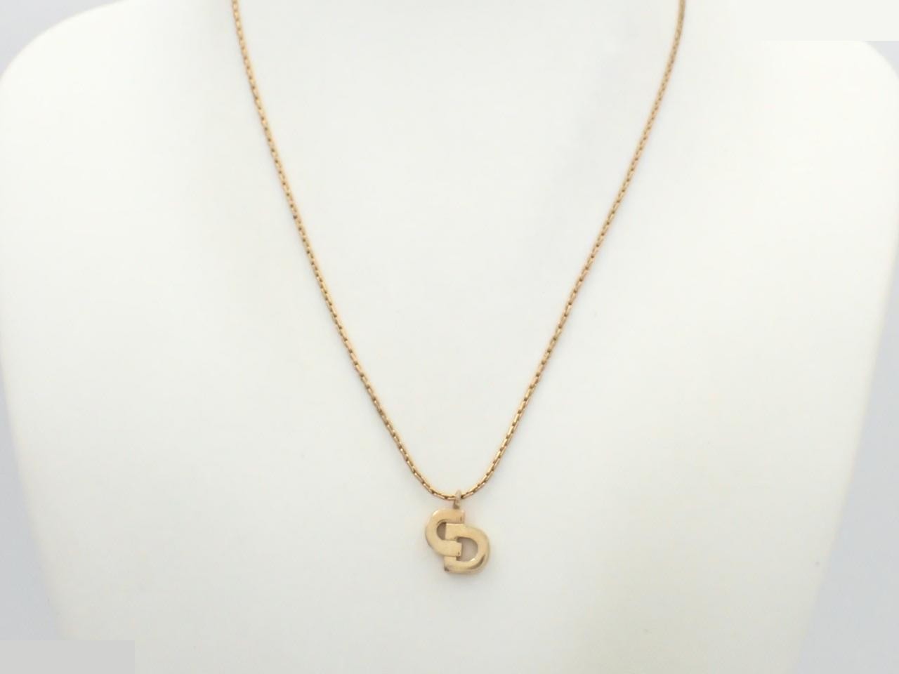 CD logo gold necklace, chain approximately 42cm — view 3
