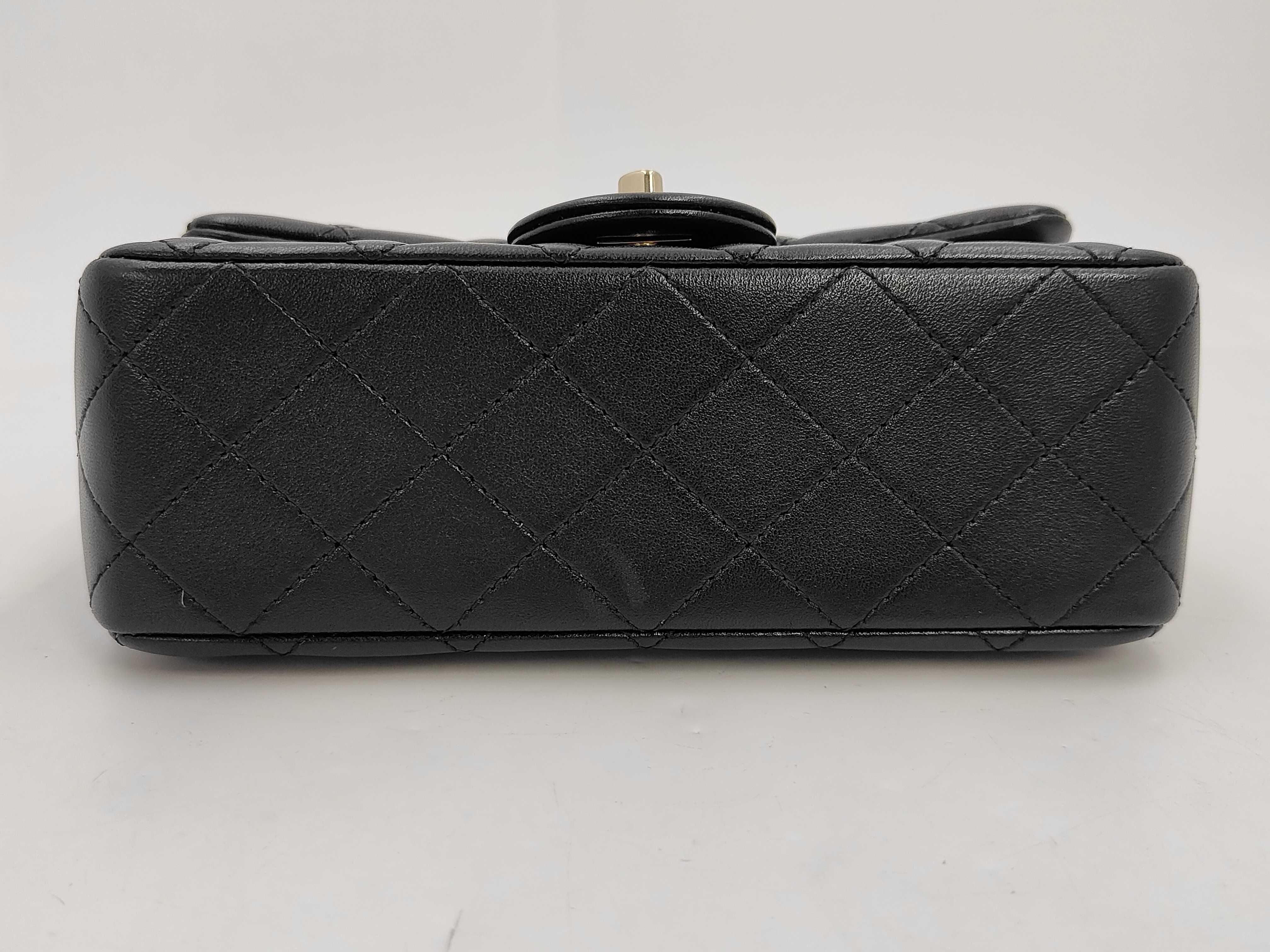 Mini Matelassé Lambskin Black Chain Shoulder Bag — view 6