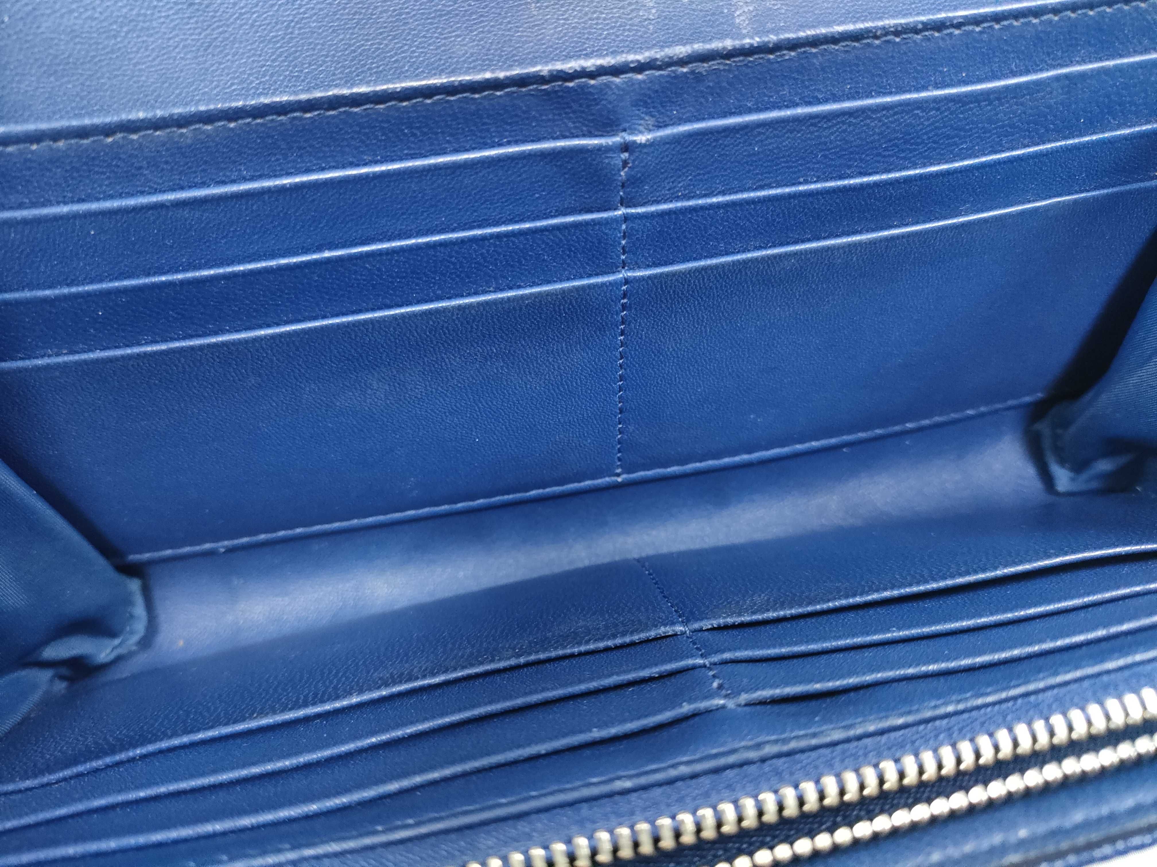 SG-Christian Diorama Leather Chain Wallet Blue Diorama Shoulder Bag — view 12