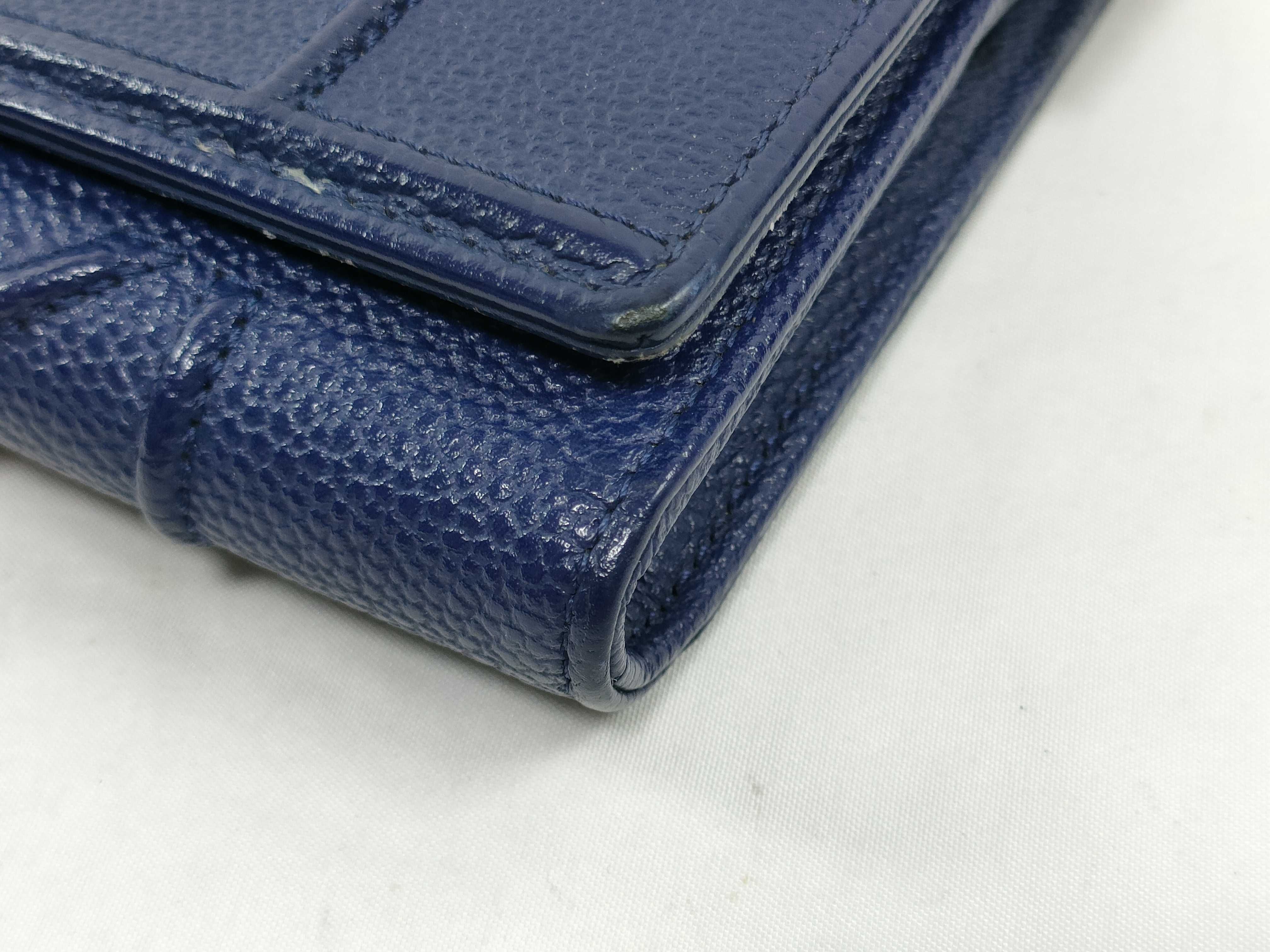 SG-Christian Diorama Leather Chain Wallet Blue Diorama Shoulder Bag — view 6