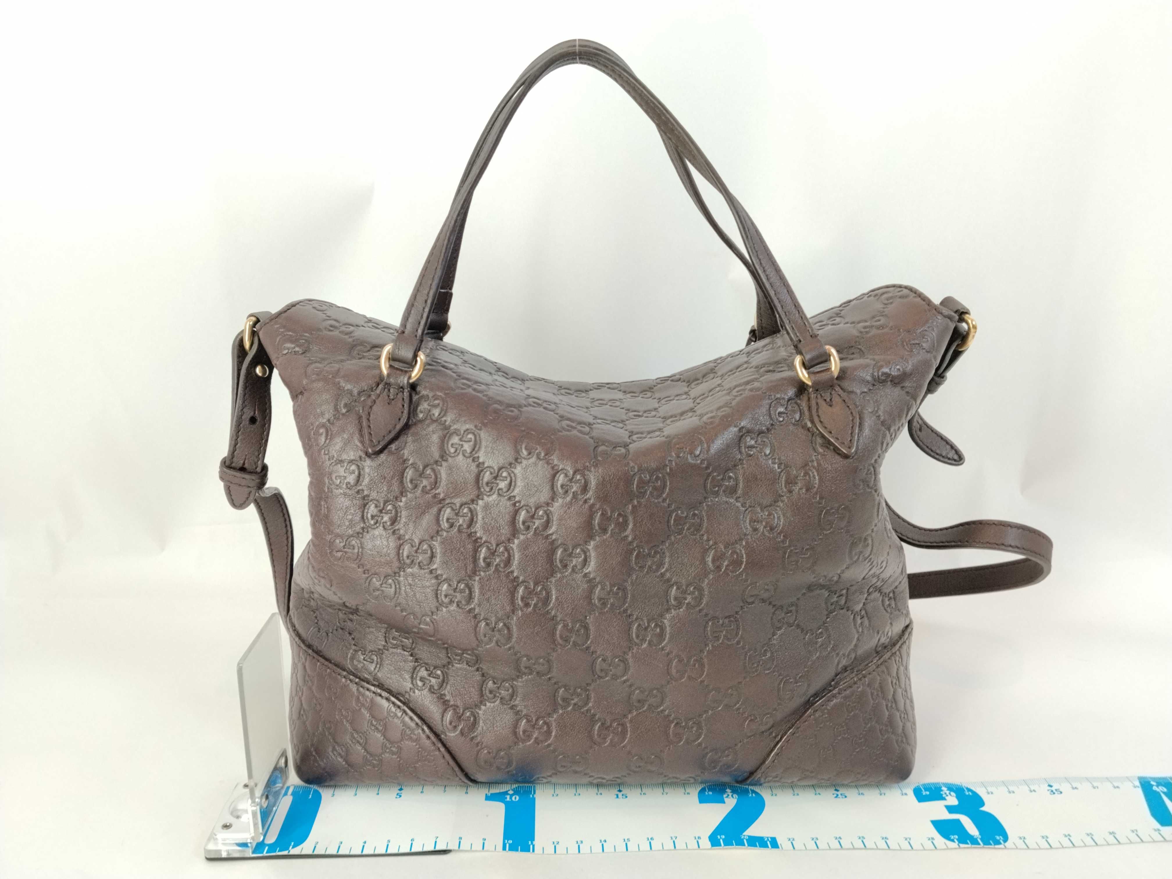 Britt GG Shima Leather Top Handle 2-Way Tote Bag (Handbag) — view 2