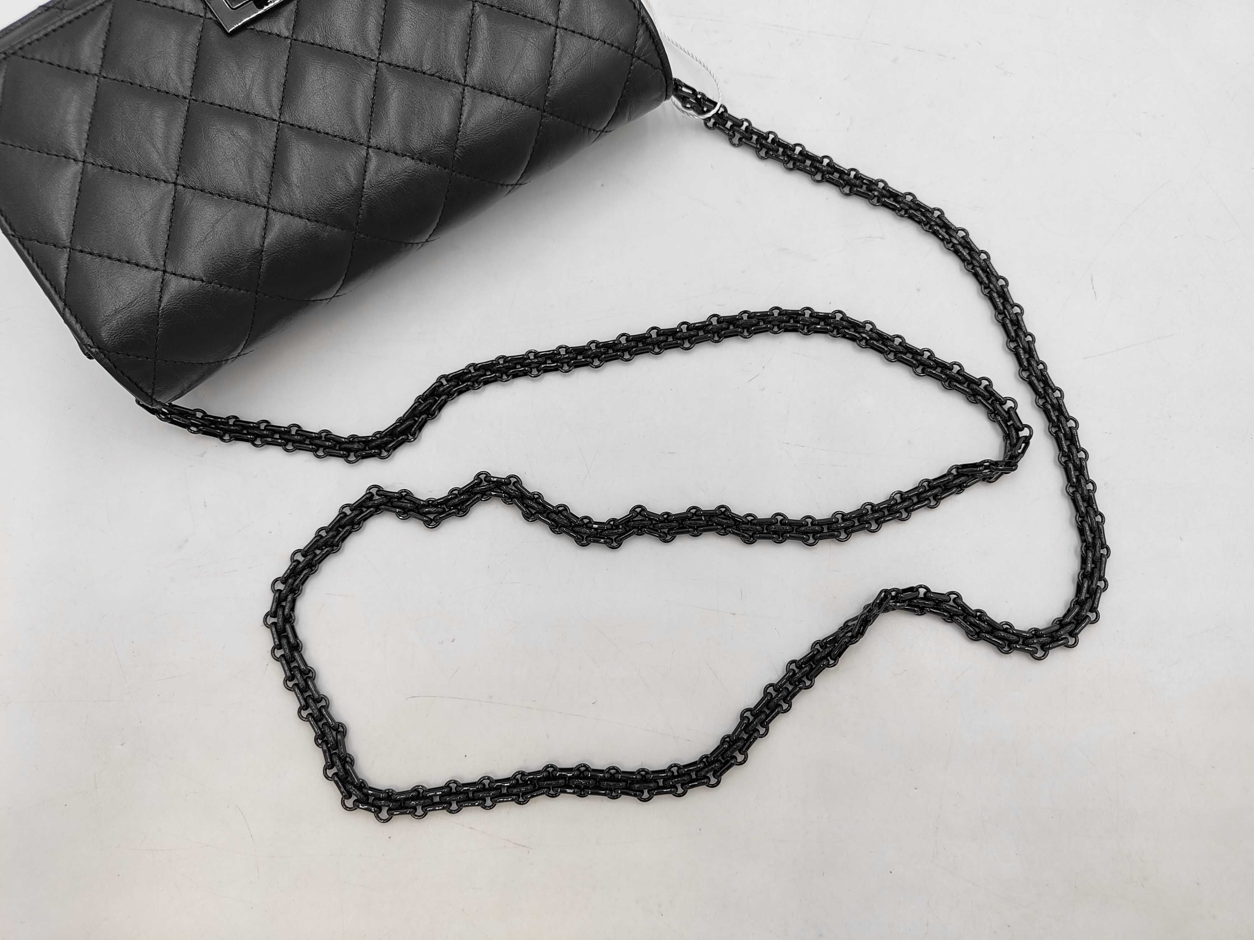 70328 Chain Wallet BK Black Metal Shoulder Bag — view 3