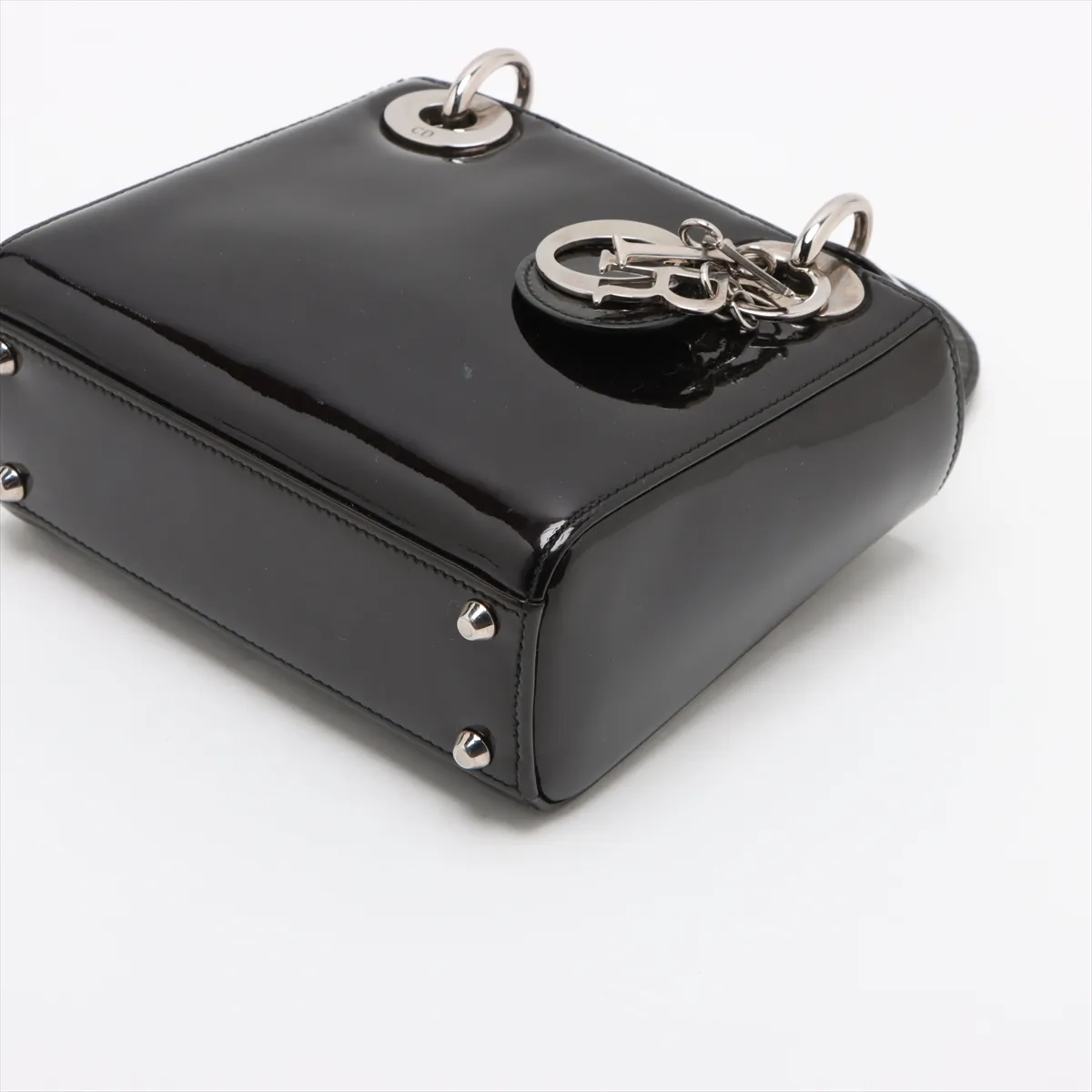 Lady Dior Patent Leather 2WAY Handbag Green — view 3