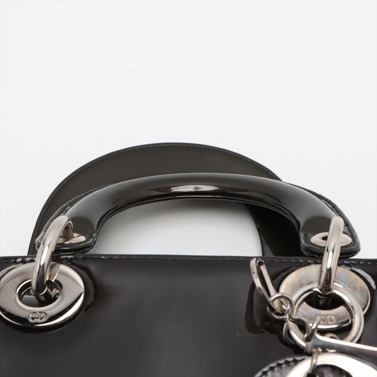 Lady Dior Patent Leather 2WAY Handbag Green — view 6