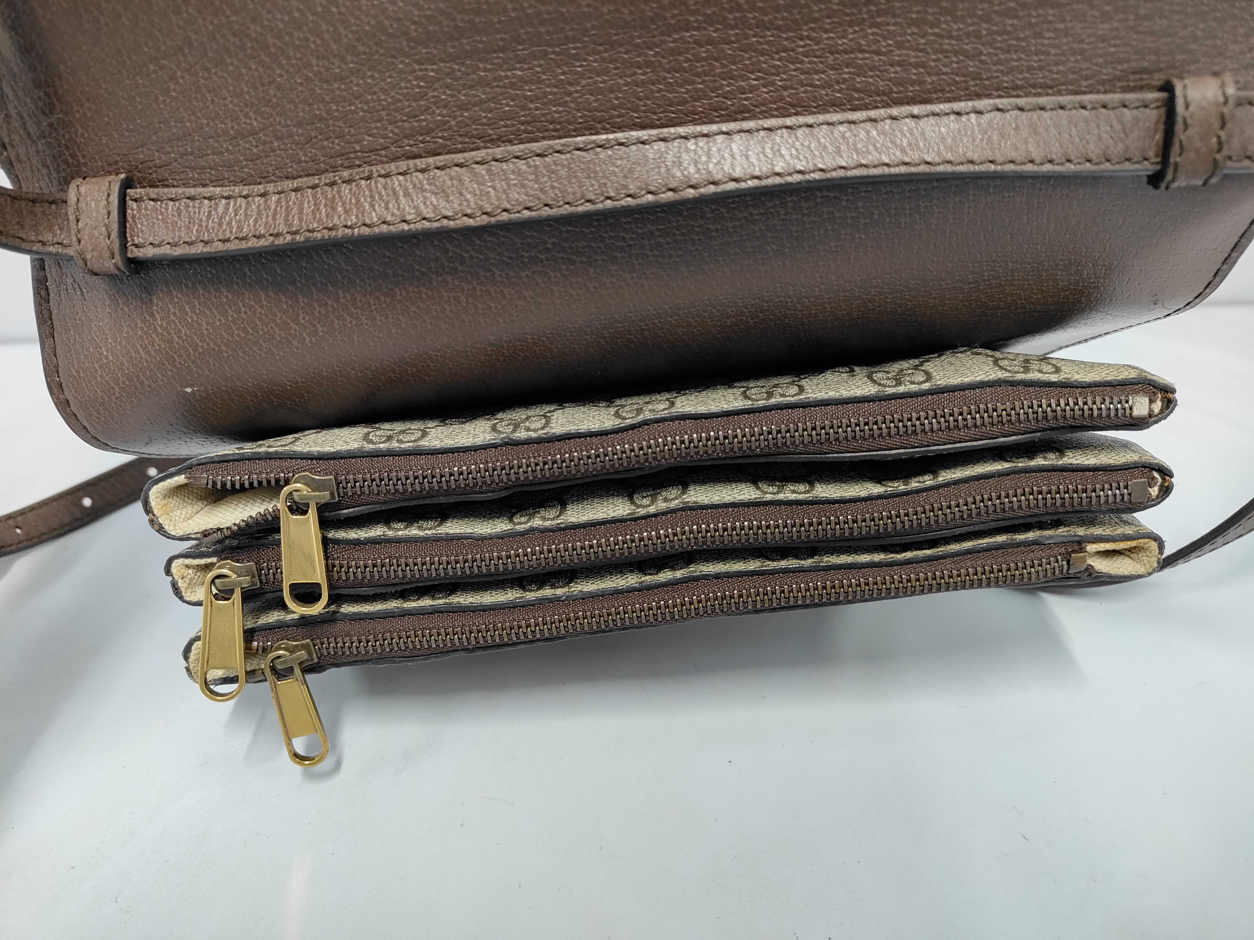 GG Supreme PVC x Leather Shoulder Bag, Brown, 548304 (Shoulder Bag) — view 11