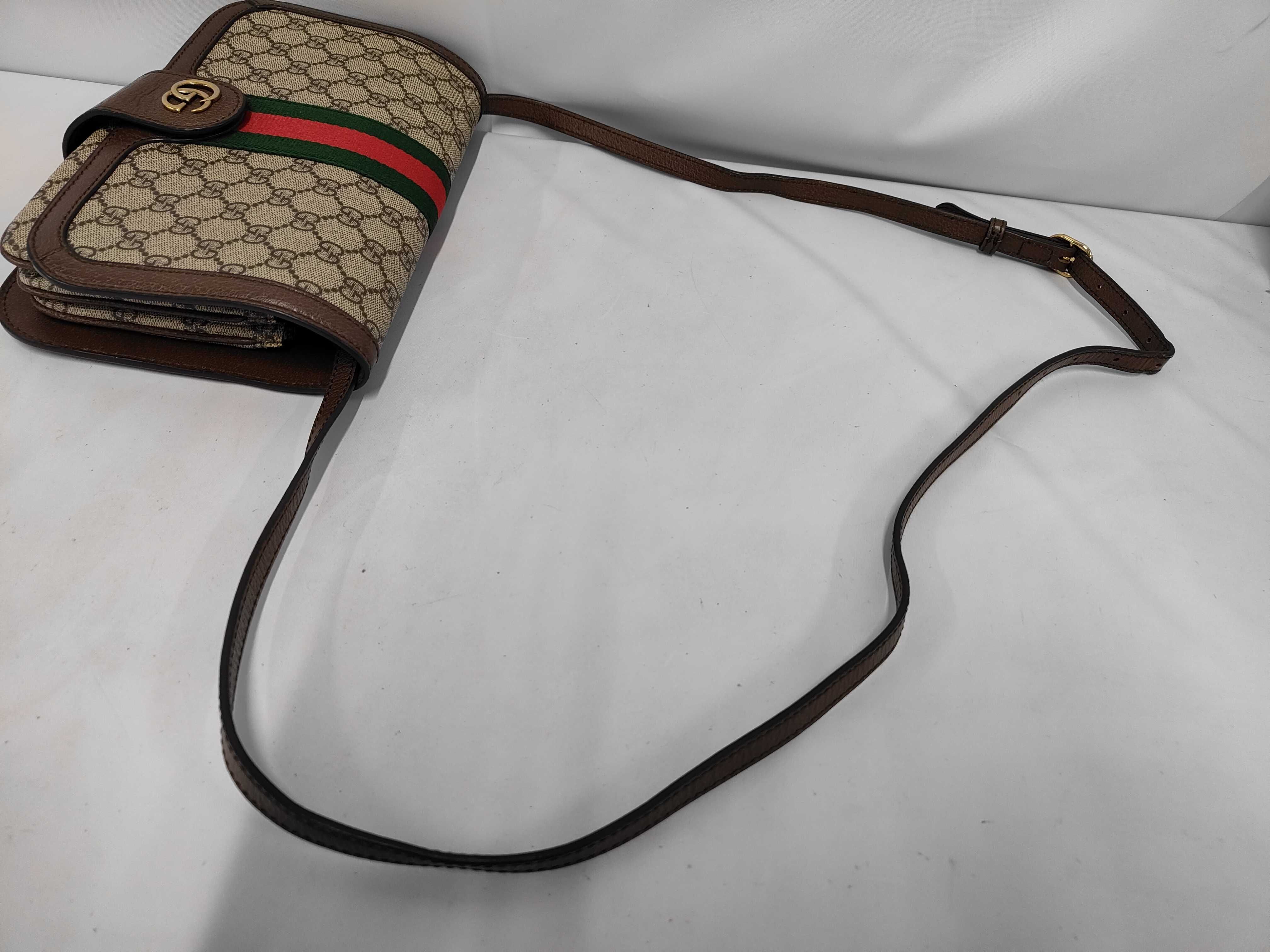 GG Supreme PVC x Leather Shoulder Bag, Brown, 548304 (Shoulder Bag) — view 13