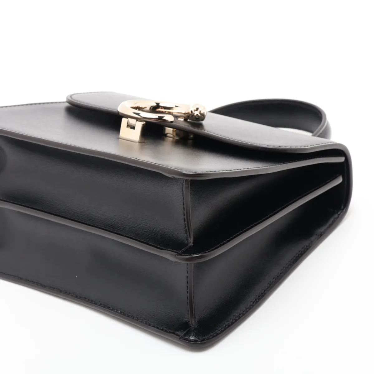 Panthère Leather 2-Way Handbag, Black, with Mirror — view 3
