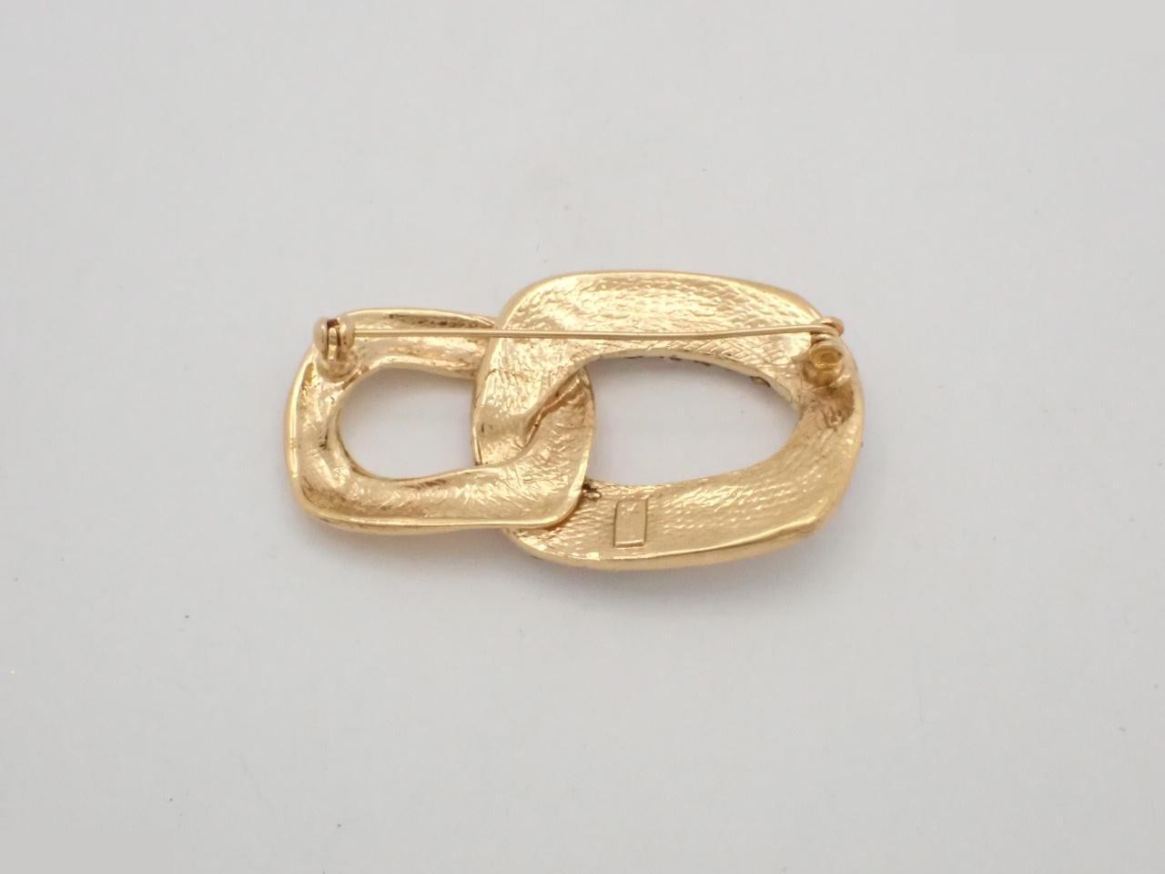 Rhinestone Gold Brooch — view 2