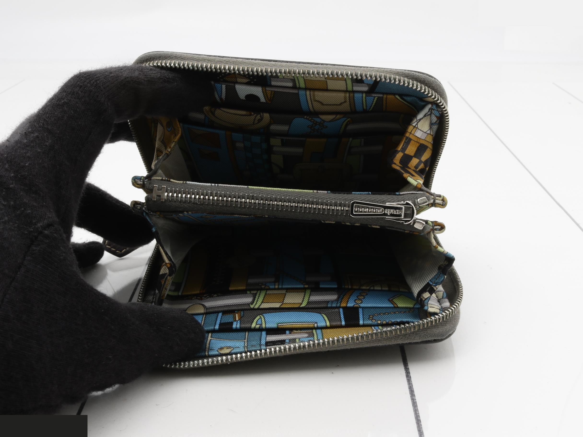 Wallet, "Silk In Compact," Gray, Double Stamp — view 4