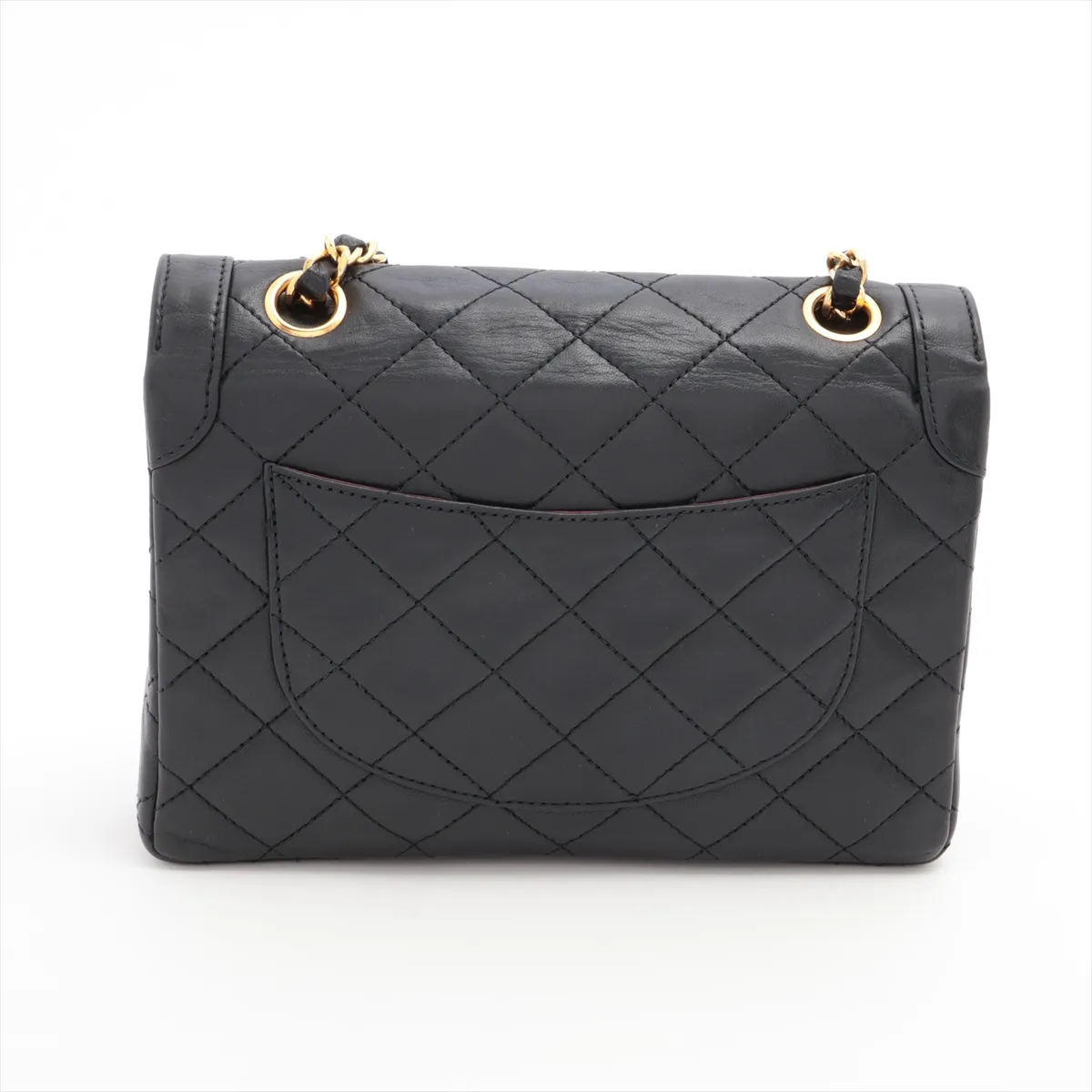 Matelasse Lambskin Double Flap Double Chain Bag Paris Limited Black Gold Hardware 411811 Series 0 — view 2