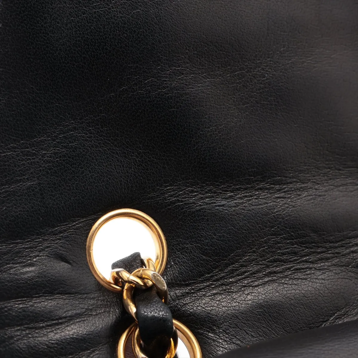 Matelasse Lambskin Double Flap Double Chain Bag Paris Limited Black Gold Hardware 411811 Series 0 — view 15