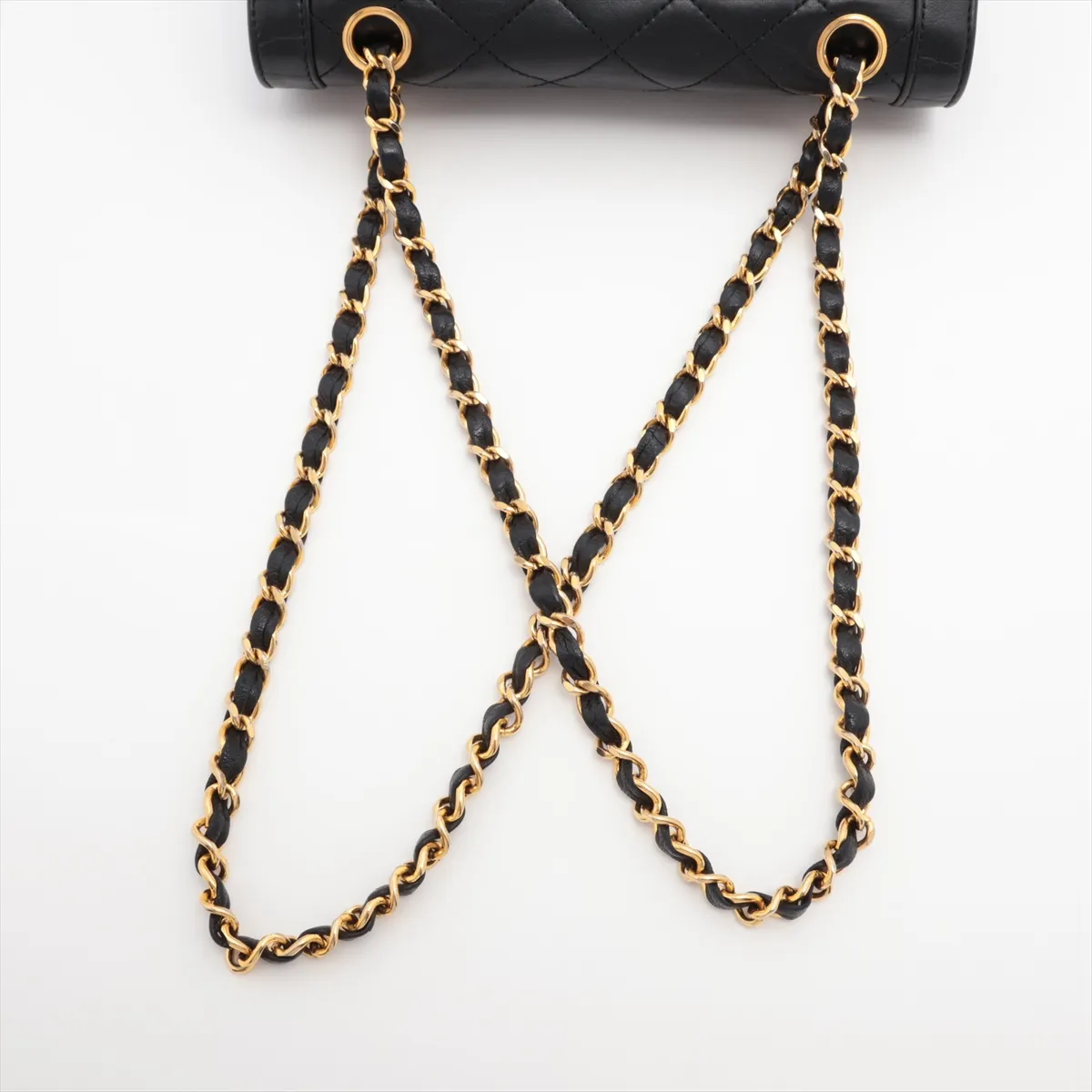 Matelasse Lambskin Double Flap Double Chain Bag Paris Limited Black Gold Hardware 411811 Series 0 — view 5