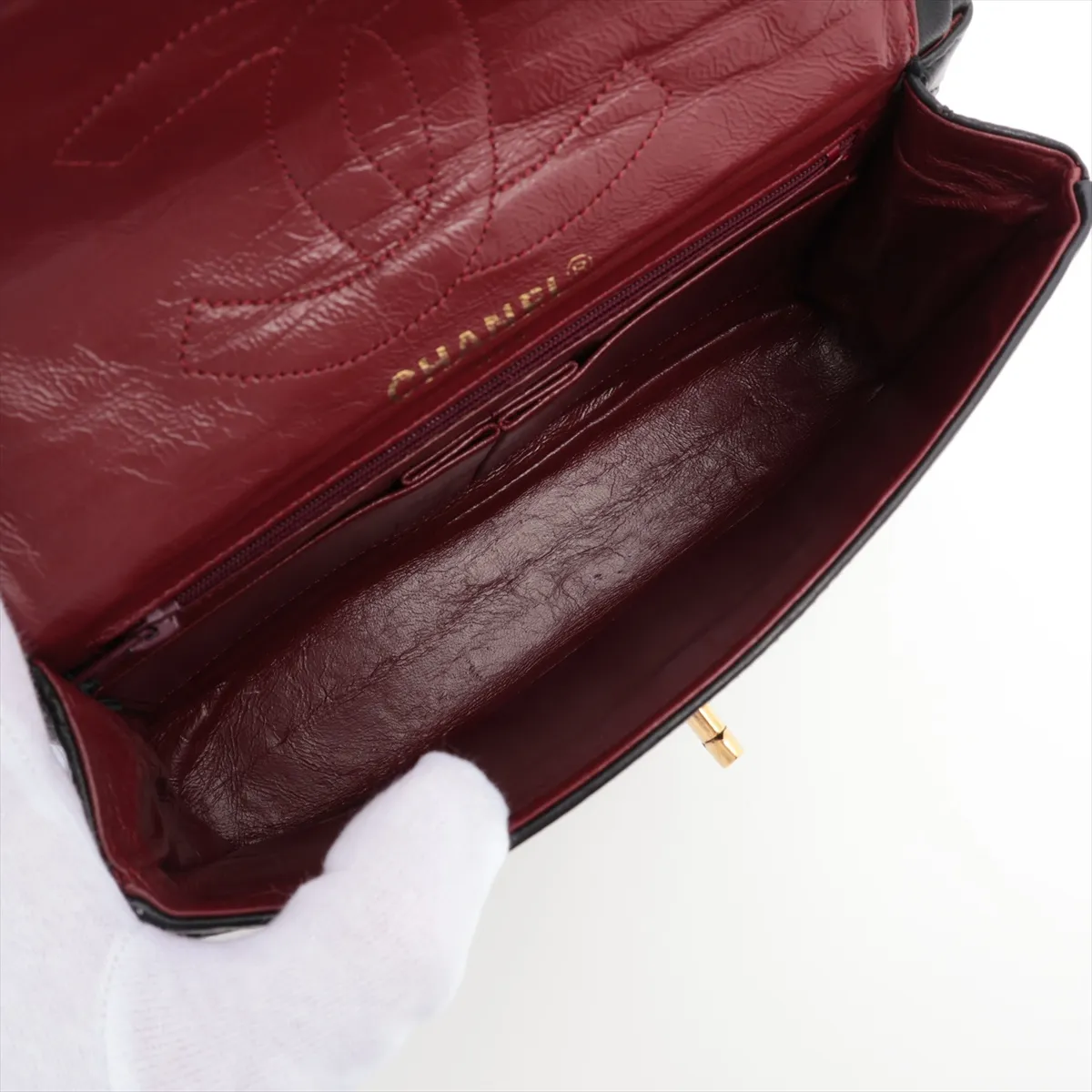 Matelasse Lambskin Double Flap Double Chain Bag Paris Limited Black Gold Hardware 411811 Series 0 — view 7