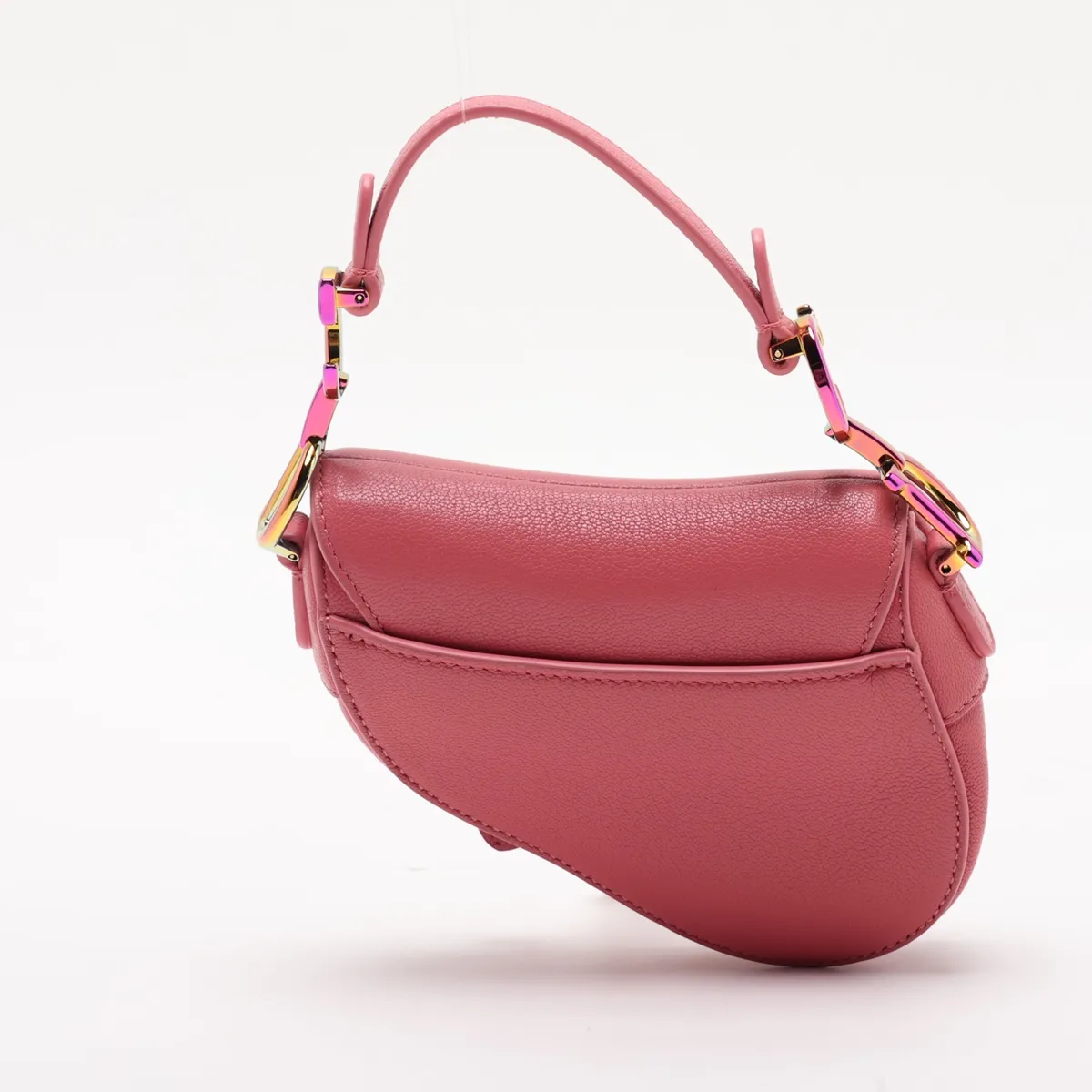 Saddle Bag Leather Handbag Pink — view 2