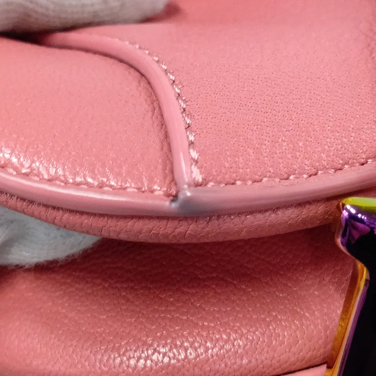 Saddle Bag Leather Handbag Pink — view 12