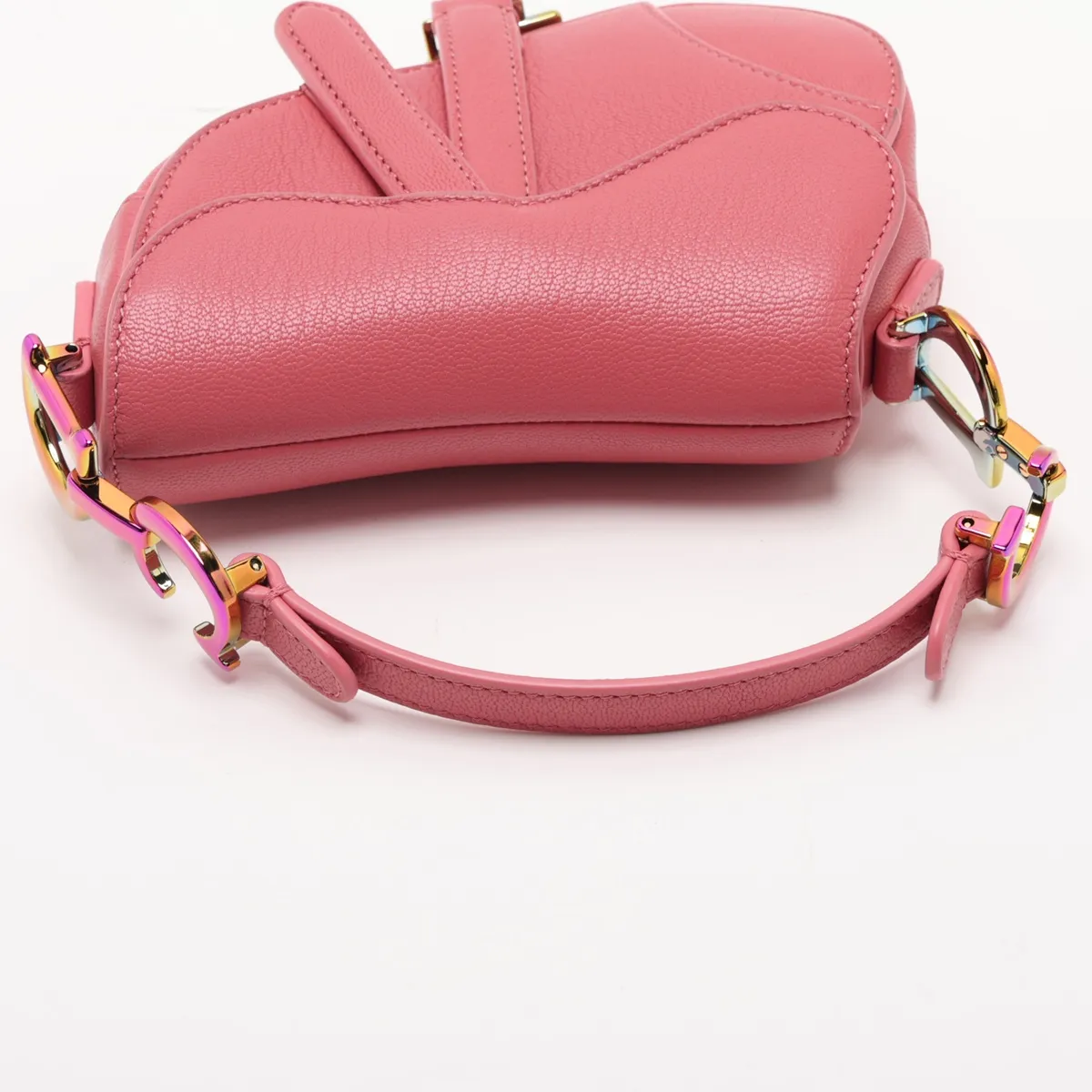 Saddle Bag Leather Handbag Pink — view 5