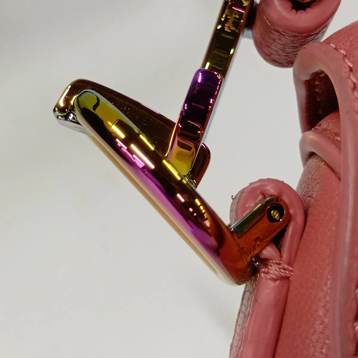 Saddle Bag Leather Handbag Pink — view 9