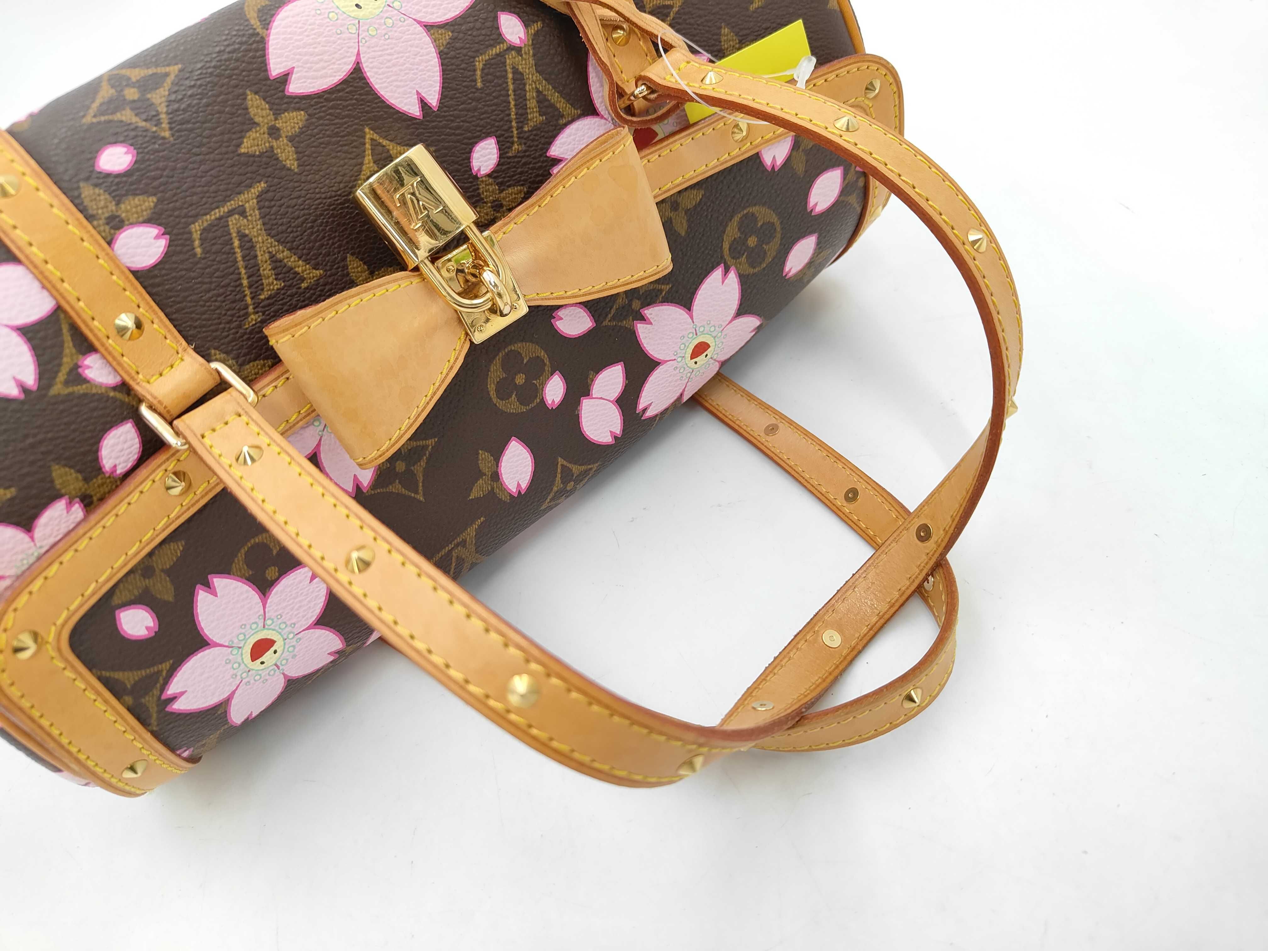 Monogram Cherry Blossom Papillon Handbag by Takashi Murakami (Cherry Blossom Motif) M92009 — view 4