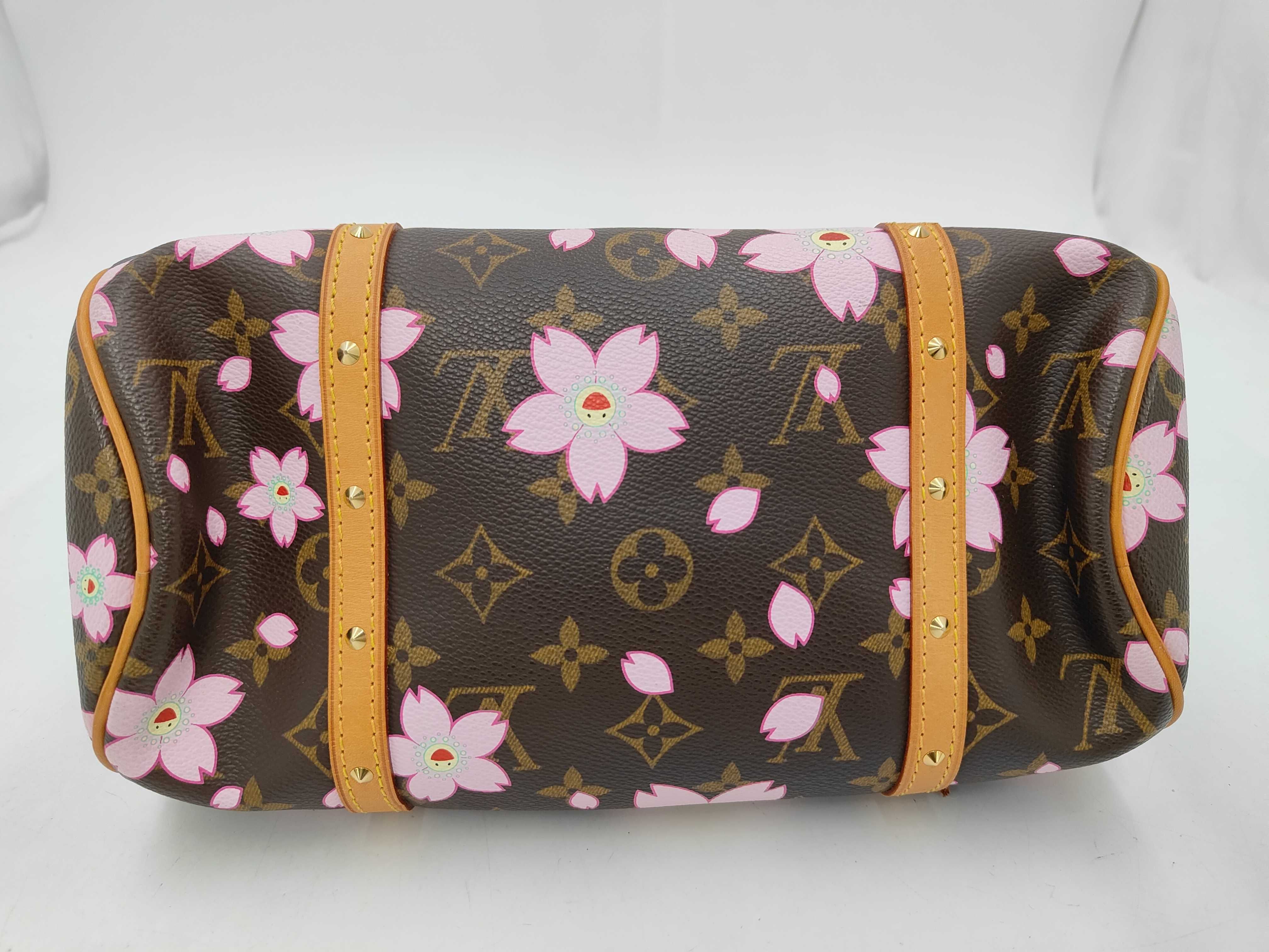 Monogram Cherry Blossom Papillon Handbag by Takashi Murakami (Cherry Blossom Motif) M92009 — view 7