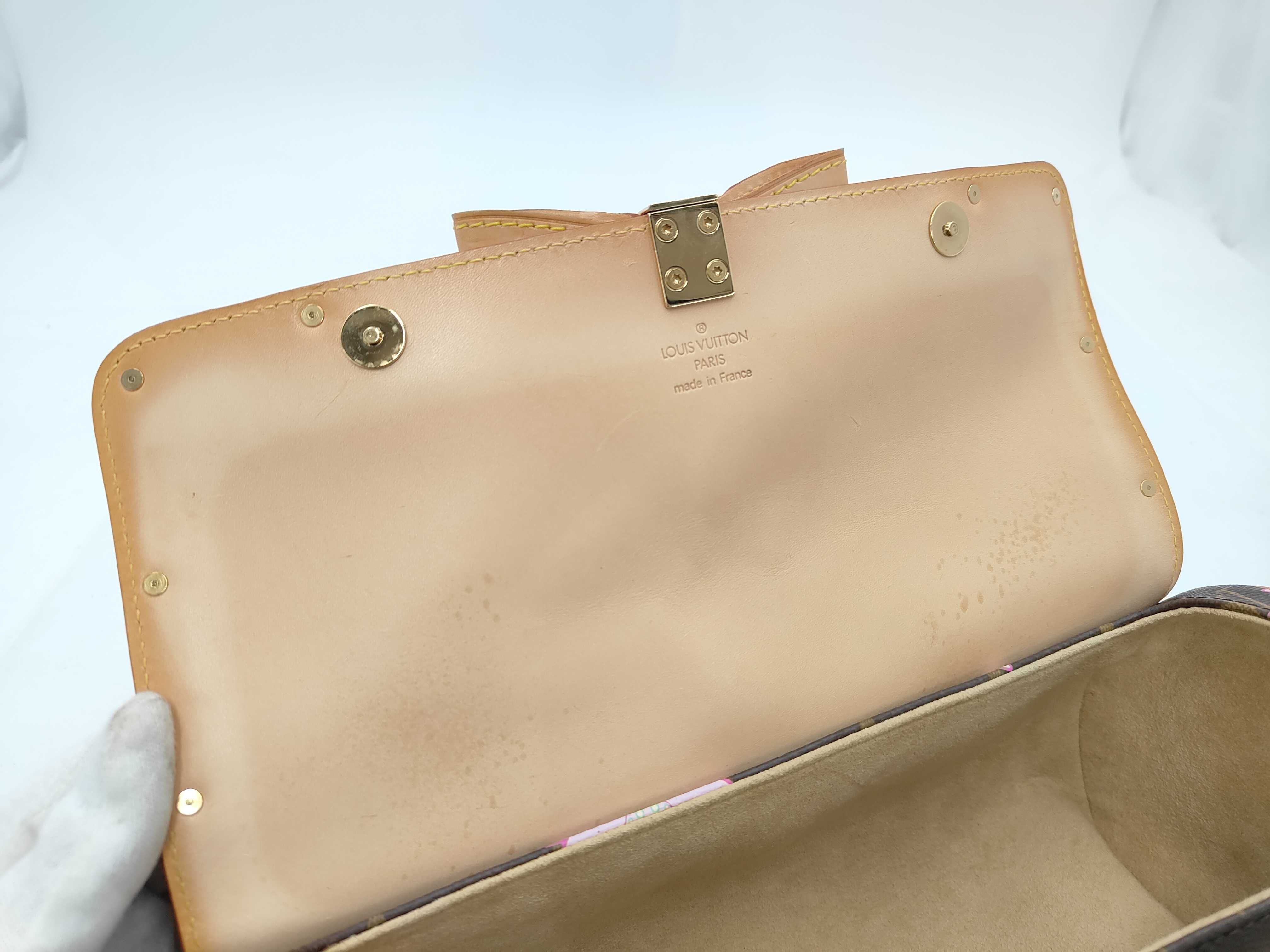 Monogram Cherry Blossom Papillon Handbag by Takashi Murakami (Cherry Blossom Motif) M92009 — view 8