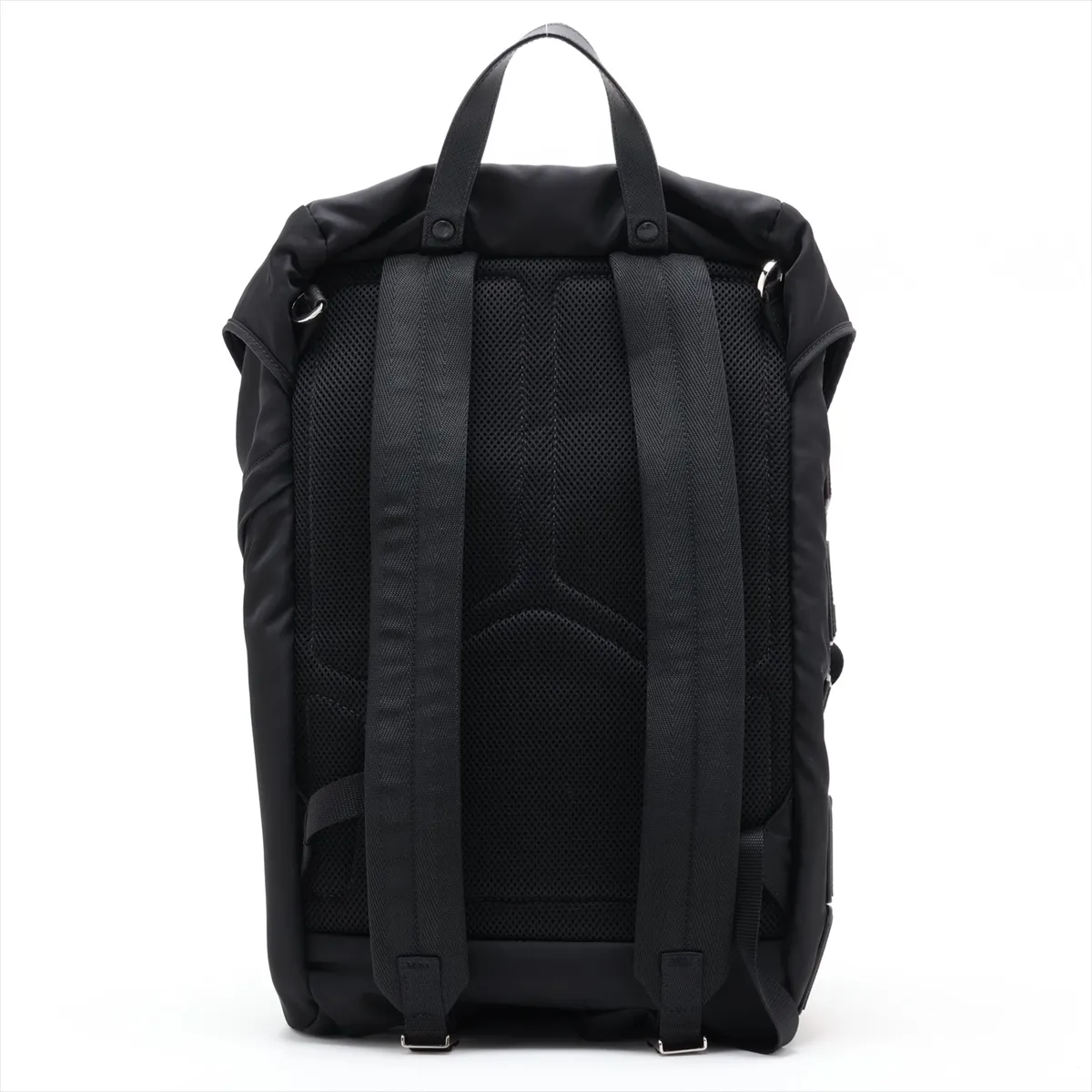 Tessuto Nylon x Leather Backpack/Rucksack, Black — view 2