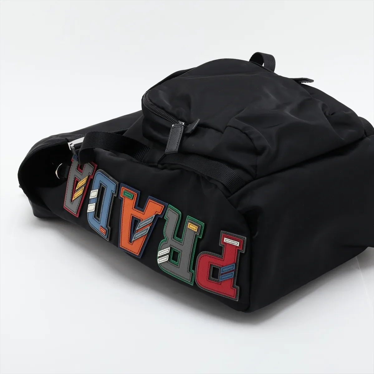 Tessuto Nylon x Leather Backpack/Rucksack, Black — view 4