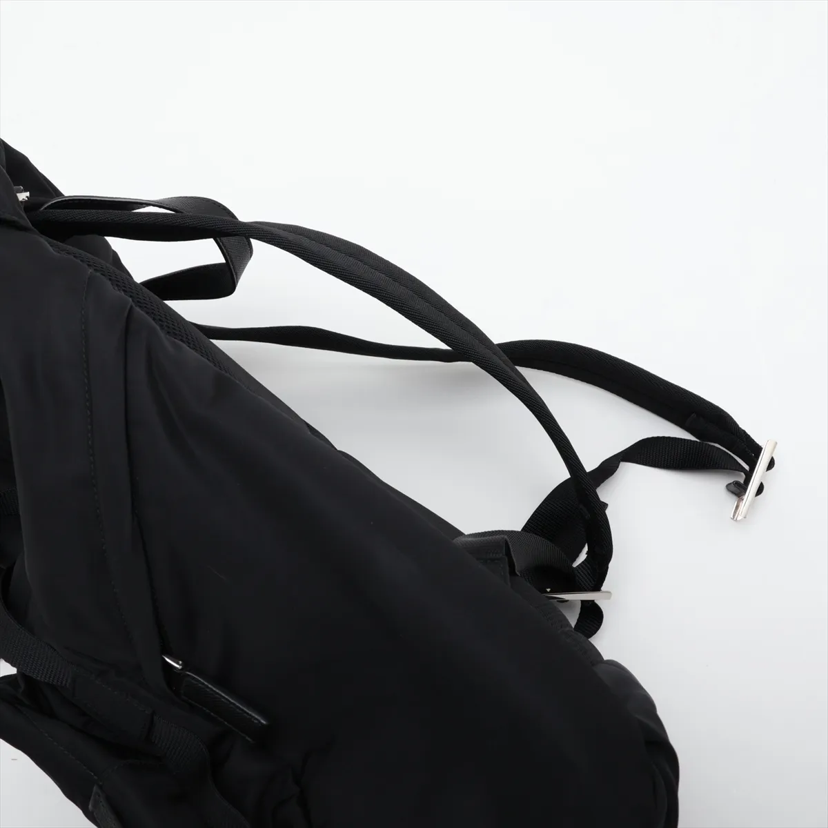 Tessuto Nylon x Leather Backpack/Rucksack, Black — view 6
