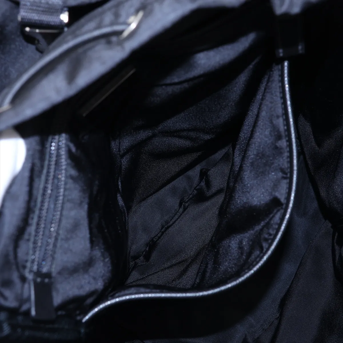 Tessuto Nylon x Leather Backpack/Rucksack, Black — view 9
