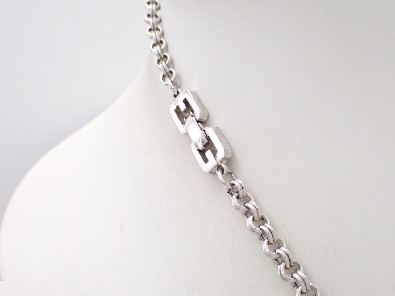 Long necklace with logo, silver color, 43.4g, box included. — view 2