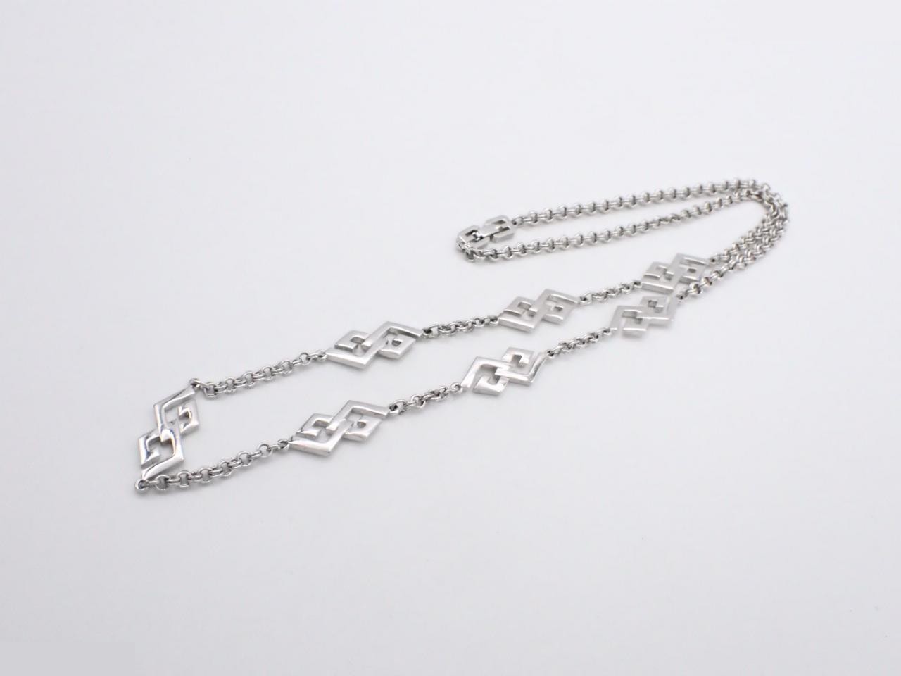 Long necklace with logo, silver color, 43.4g, box included. — view 3